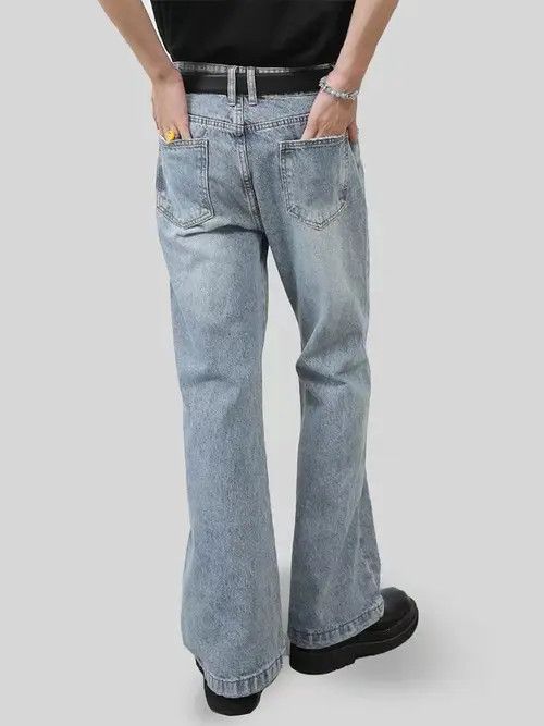 VIBE Vintage light blue washed micro-flare jeans Size US 34 / EU 50 - 3 Thumbnail