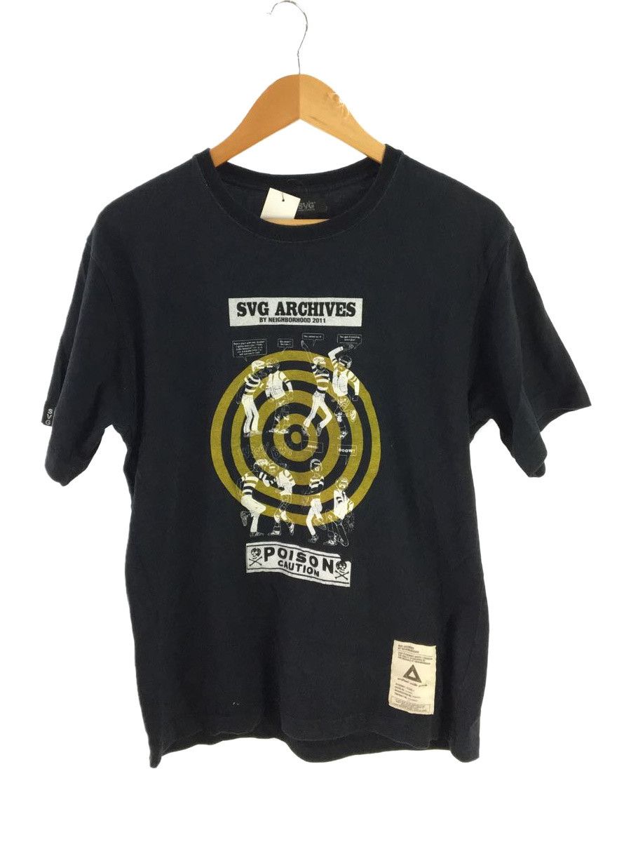 T-Shirts Cotton Picture Print Short Sleeve Crewneck Black