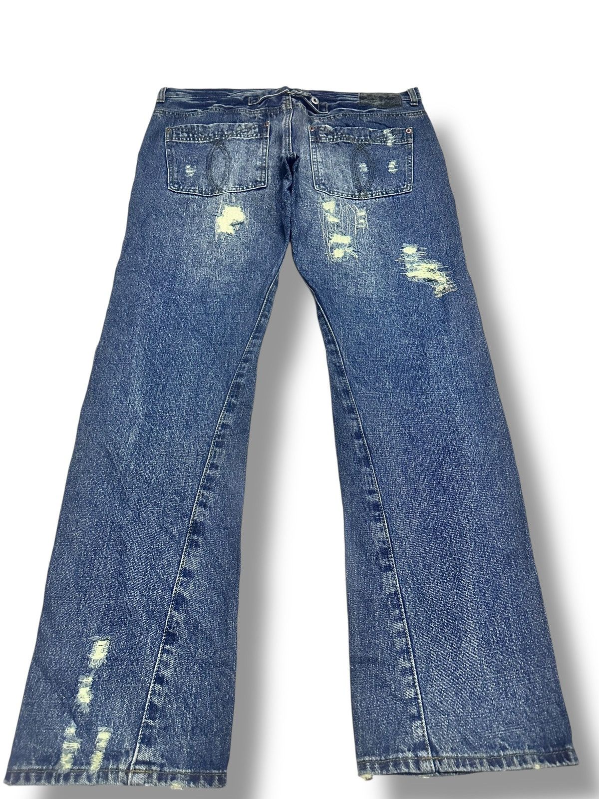 Japanese Brand Vintage Reac Distressed Jeans Baggy Loose Style & Faded Wash Size US 36 / EU 52 - 2 Thumbnail