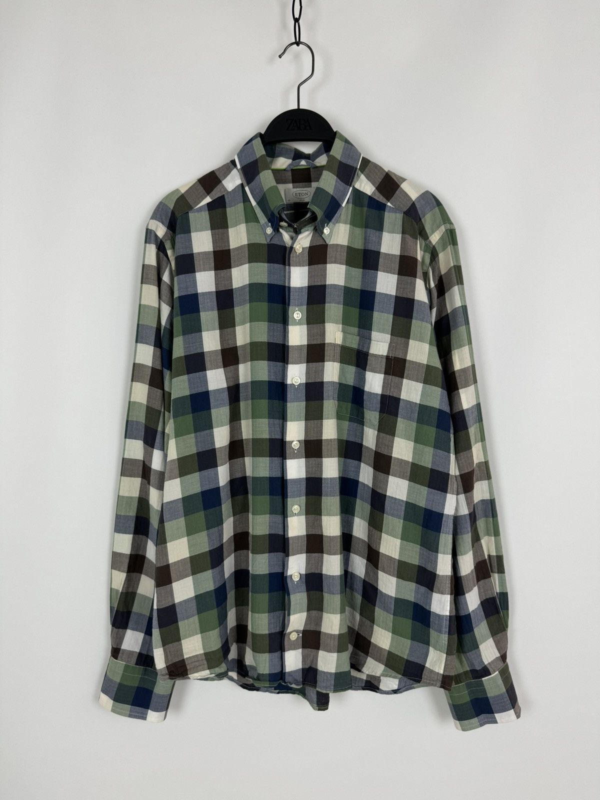 Eton Eton Check Pocket Slim Fit Shirt Size US L / EU 52-54 / 3 - 1 Thumbnail