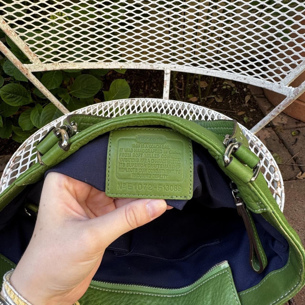 Coach Y2K Green Pebbled Leather Coach Shoulder Bag Size ONE SIZE - 7 Thumbnail