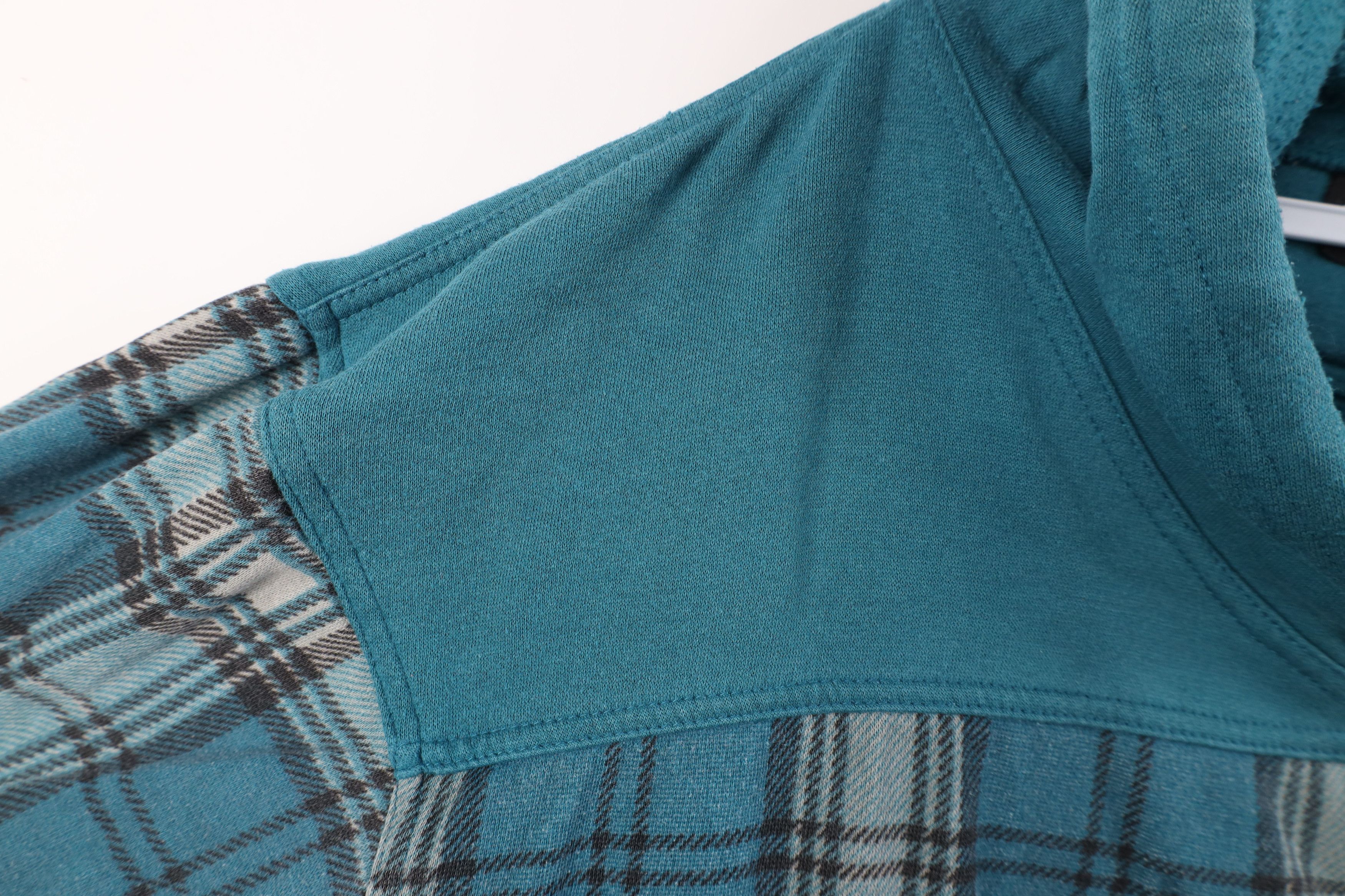 Vintage Vintage 90s Streetwear Oversized Fit Hoodie Sweatshirt Plaid Size XL / US 12-14 / IT 48-50 - 6 Thumbnail