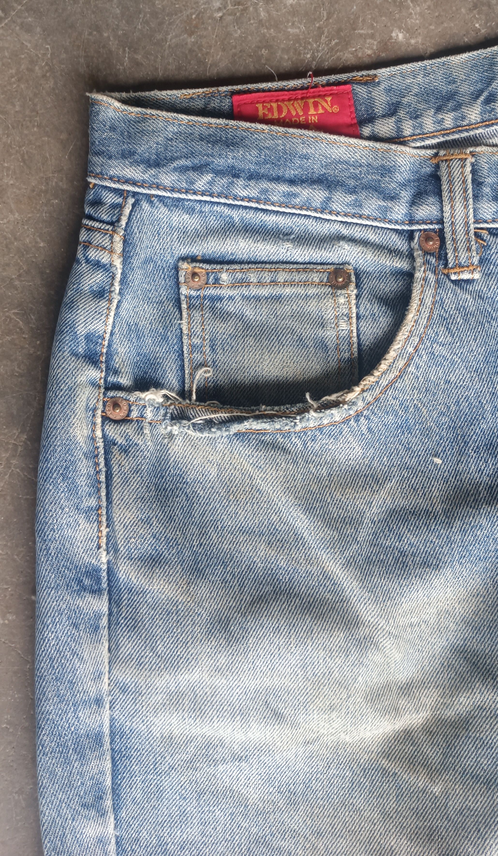 Edwin Vintage💥 Edwin Made In USA Distressed Denim Size US 32 / EU 48 - 4 Thumbnail