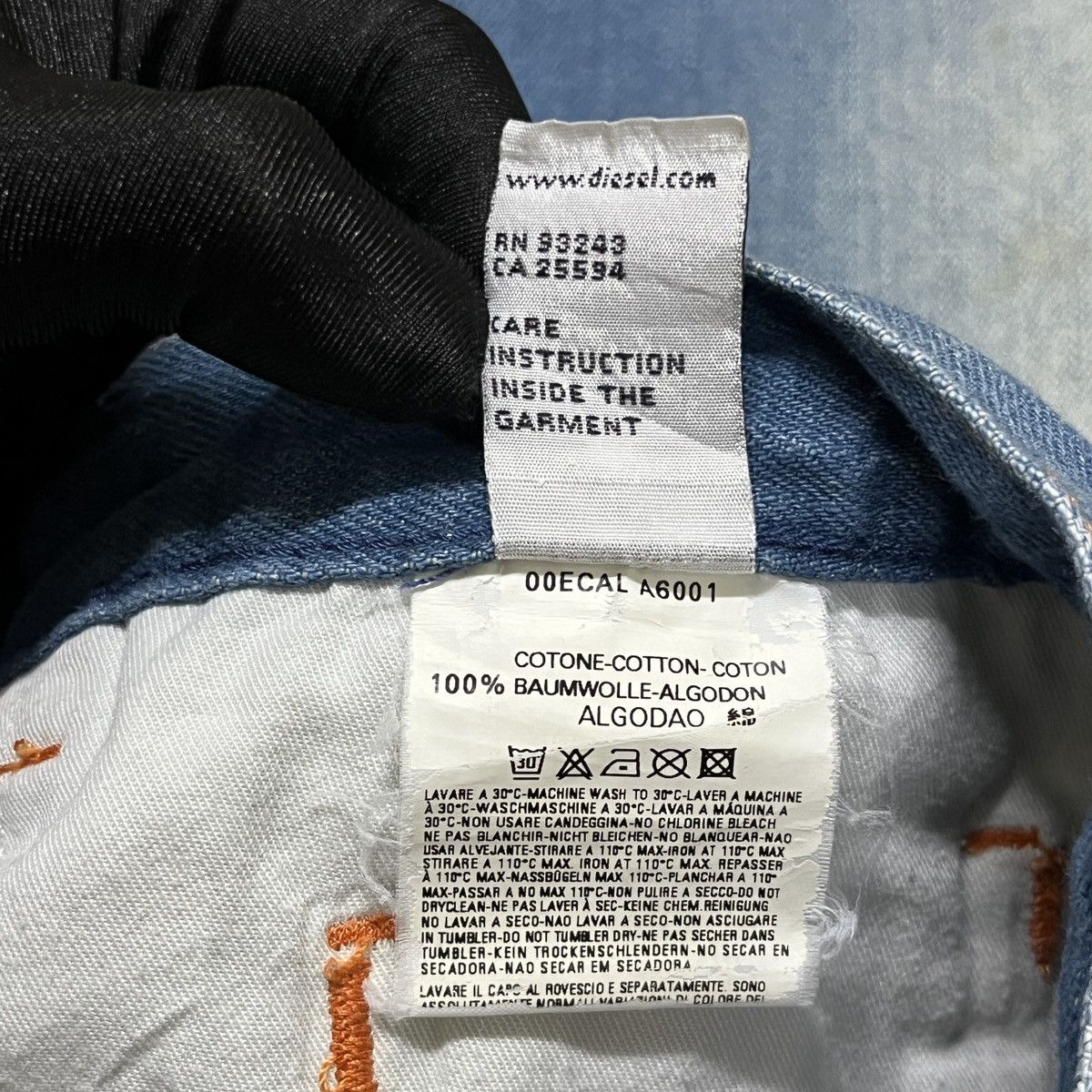 Designer × Diesel Y2k Diesel Washed Jeans Size US 33 - 10 Thumbnail