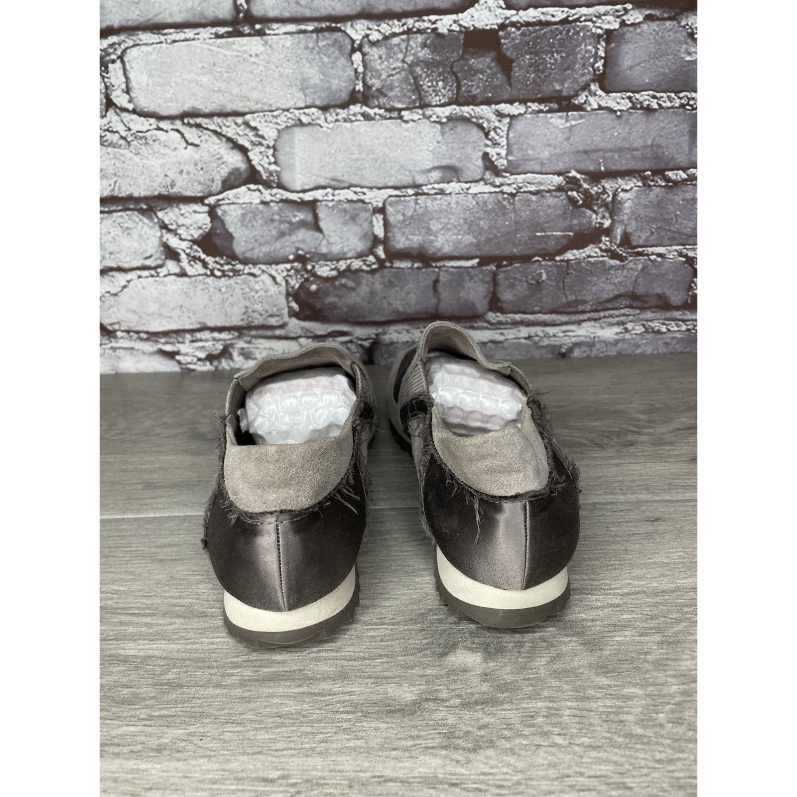 Pedro Garcia Pedro Garcia Silver Satin Gray Suede Lace Up Sneakers Women Size US 6 / IT 36 - 4 Thumbnail