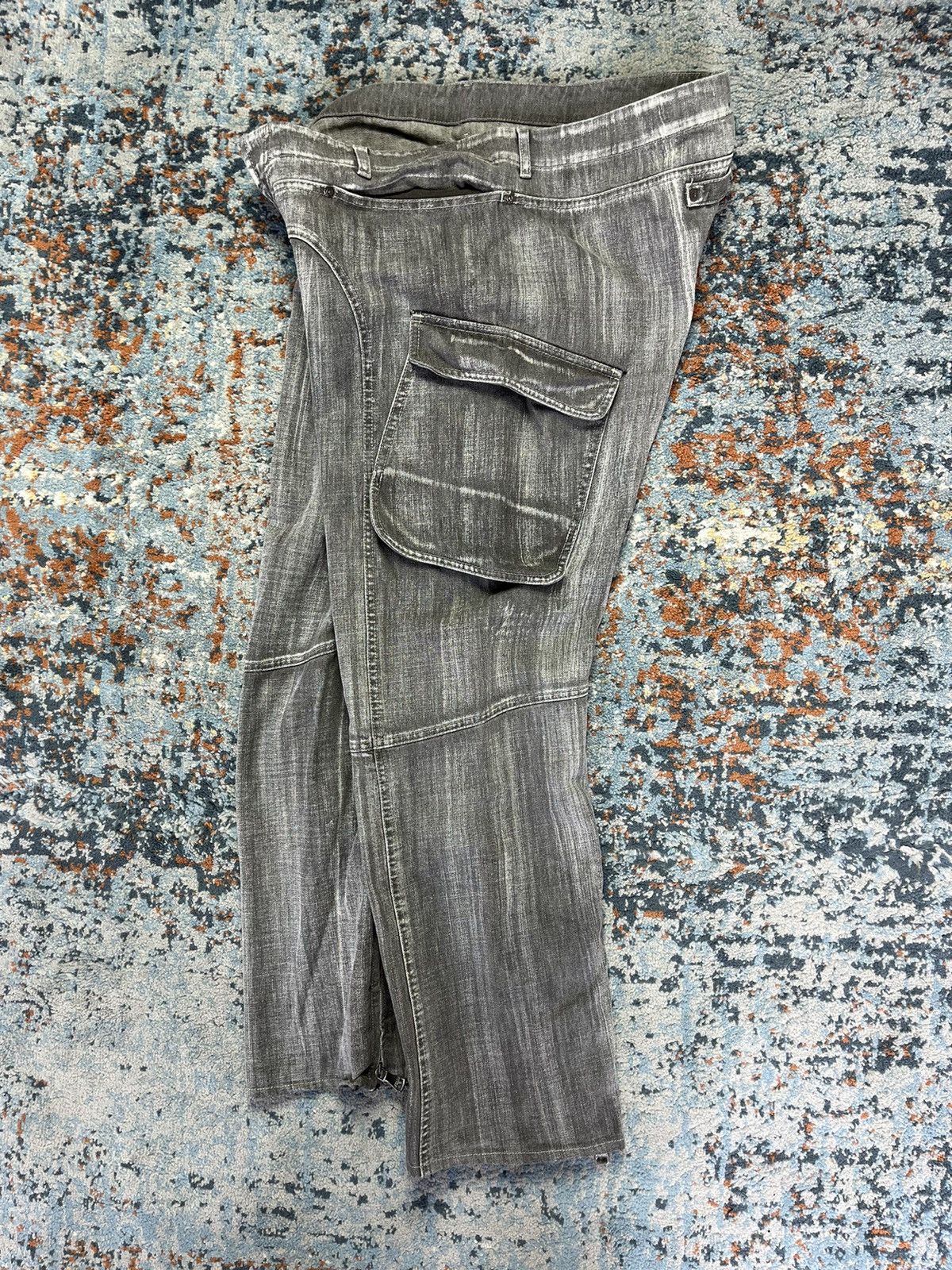 Designer × Ferre × Vintage Vintage 90s Ferre Jeans crazy cargo denim pants with zippers Size US 38 / EU 54 - 3 Thumbnail