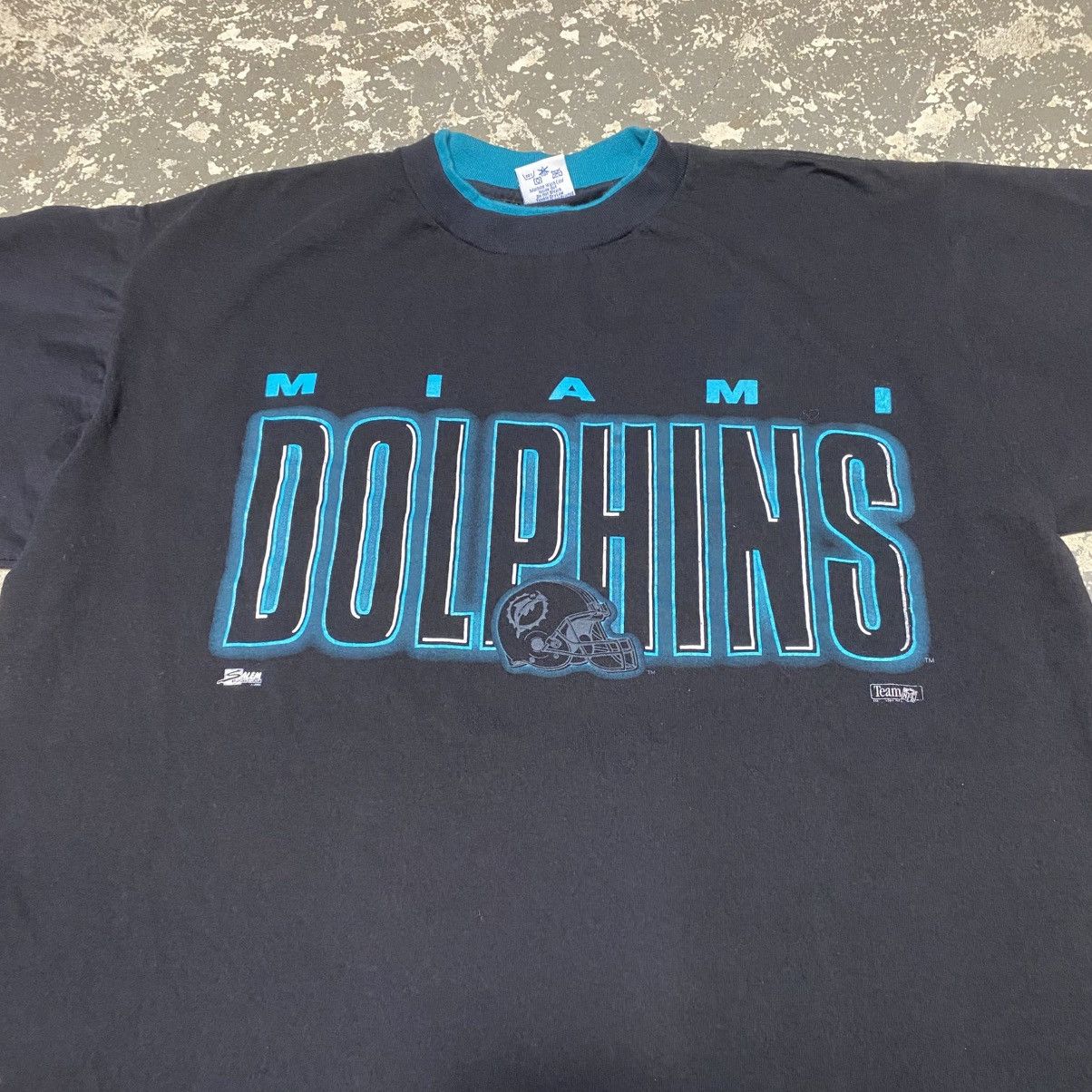 NFL × Salem Sportswear × Vintage Vintage Miami Dolphins NFL Salem Sportswear Tshirt Size US XL / EU 56 / 4 - 9 Thumbnail