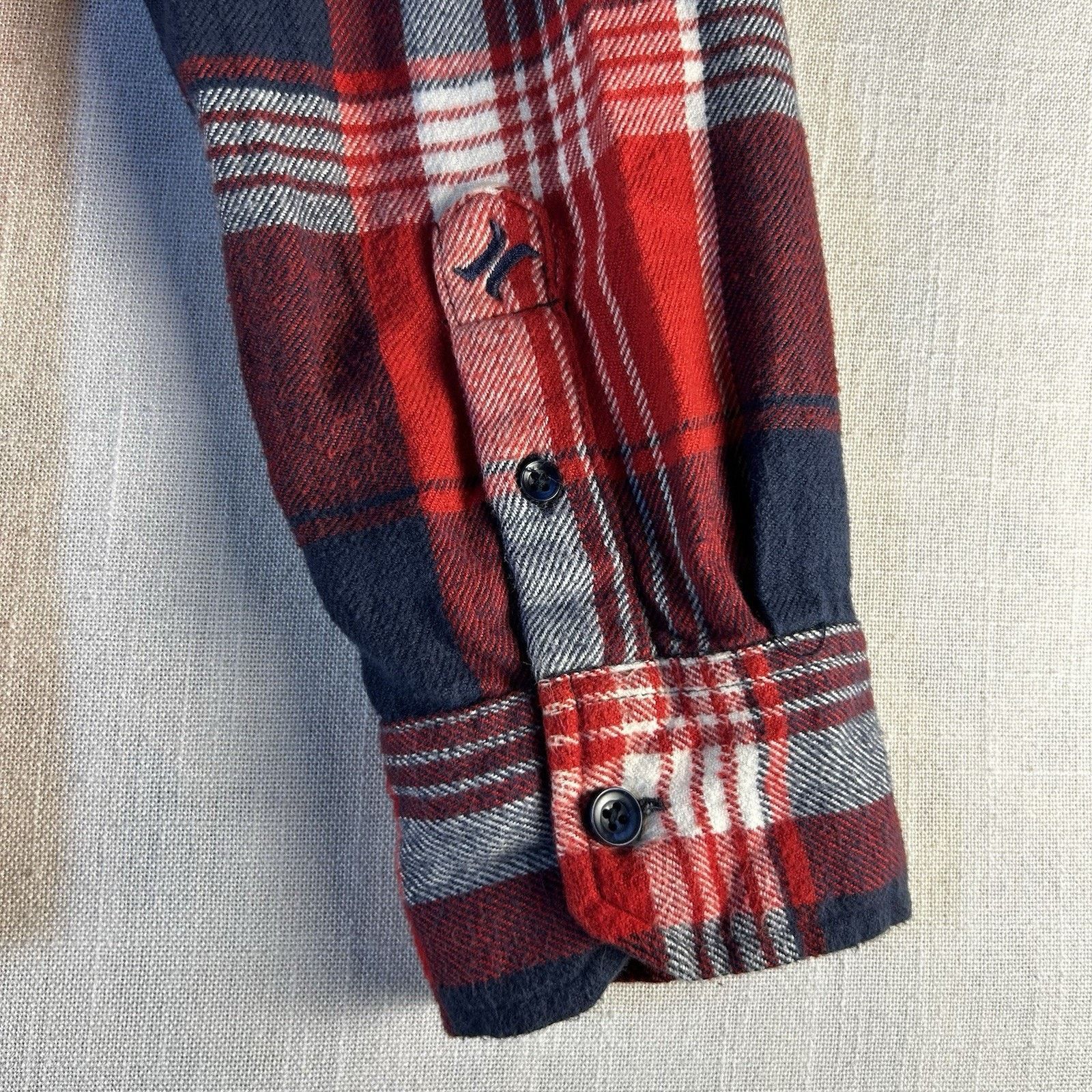 Hurley Hurley Shirt Men S Blue/Red/White Plaid Flannel Long Sleeve Size US S / EU 44-46 / 1 - 11 Thumbnail
