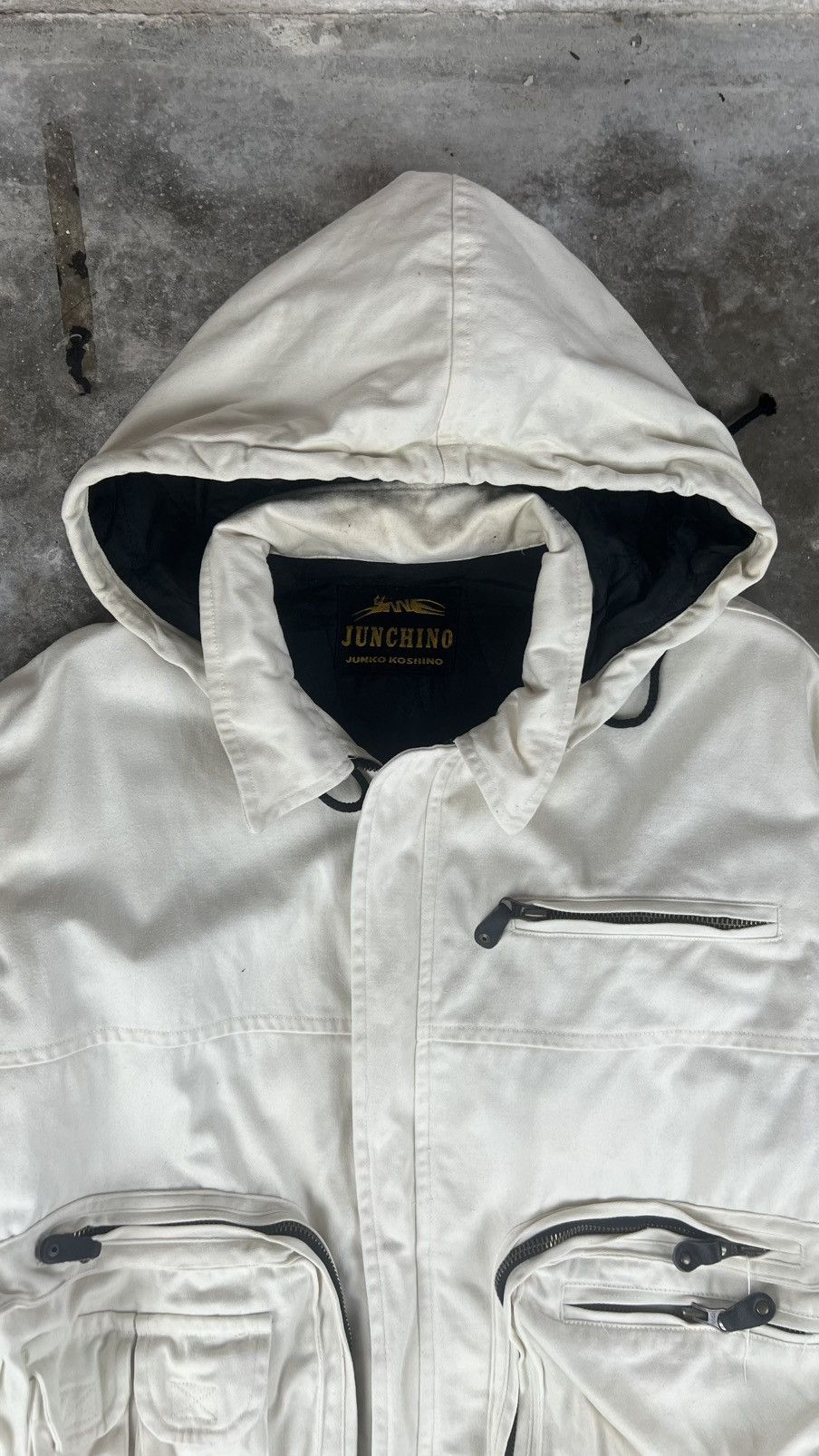 Mr. Junko Junlo Koshino Rare Design Bomber Jacket With Hooded Size US XL / EU 56 / 4 - 3 Thumbnail
