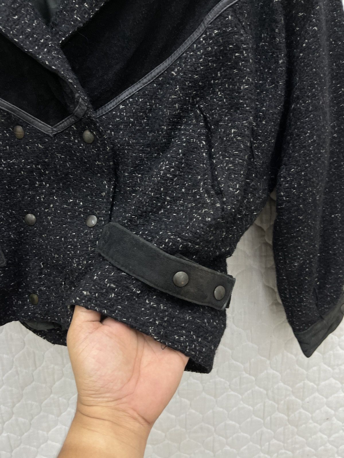 Hypebeast 💥💥💥STEALS DAVID BENJAMIN LEATHER WOOL BATWING JACKET Size S / US 4 / IT 40 - 7 Thumbnail