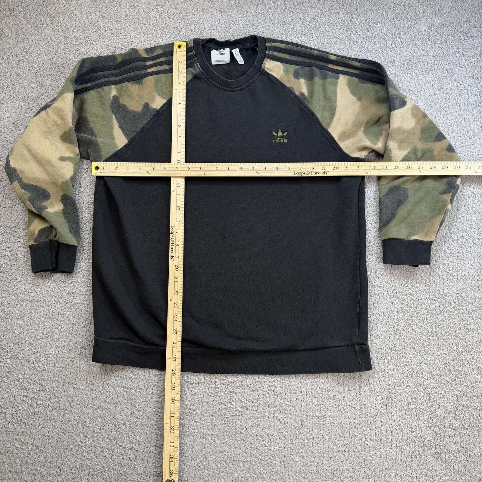 Adidas Adidas Originals Trefoil Crewneck Sweatshirt XL Black Camo Size US XL / EU 56 / 4 - 2 Thumbnail