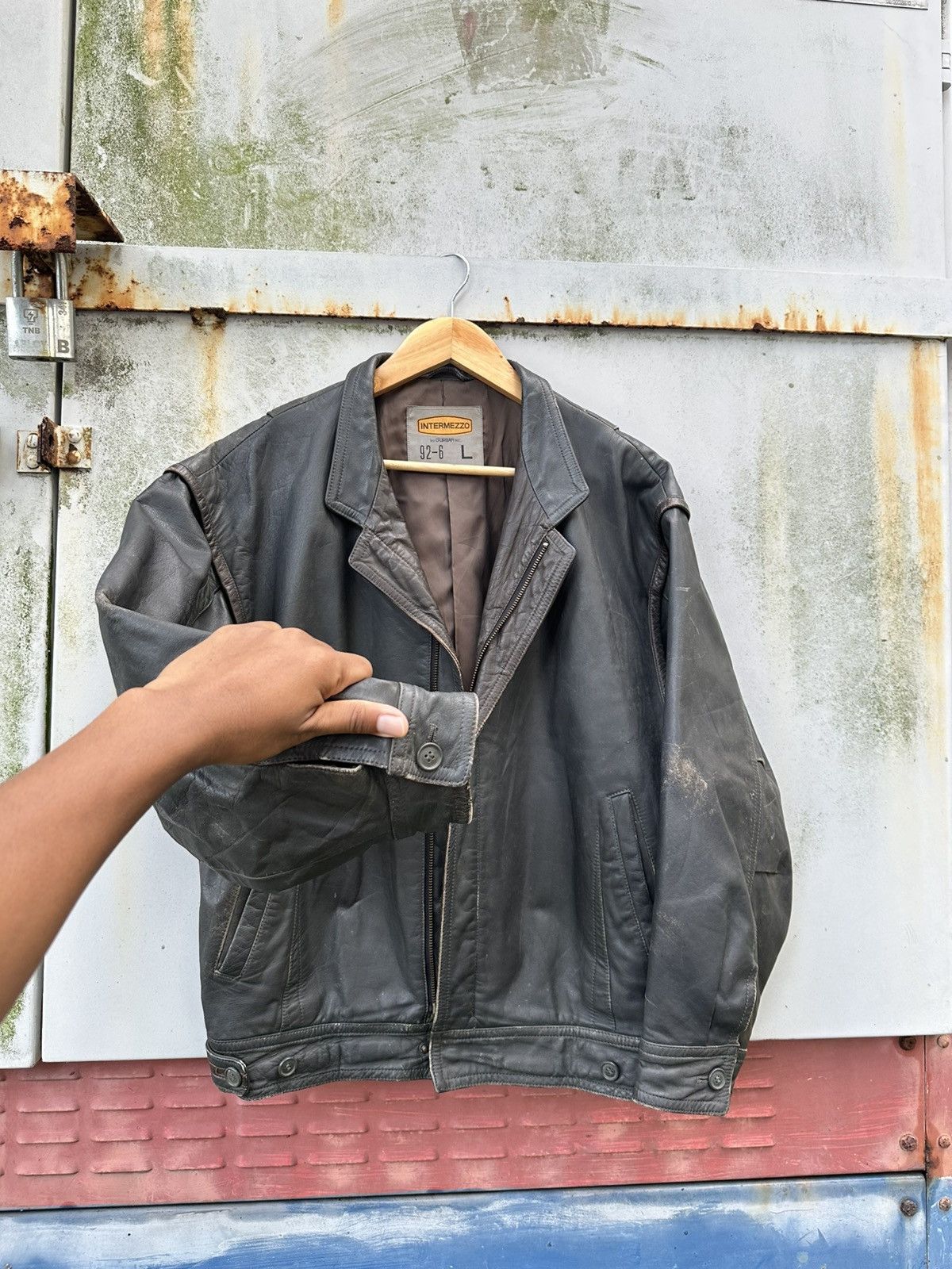 Vintage 👹Vintage INTERMEZZO By Durban Leather Bomber Jacket Size US M / EU 48-50 / 2 - 5 Thumbnail