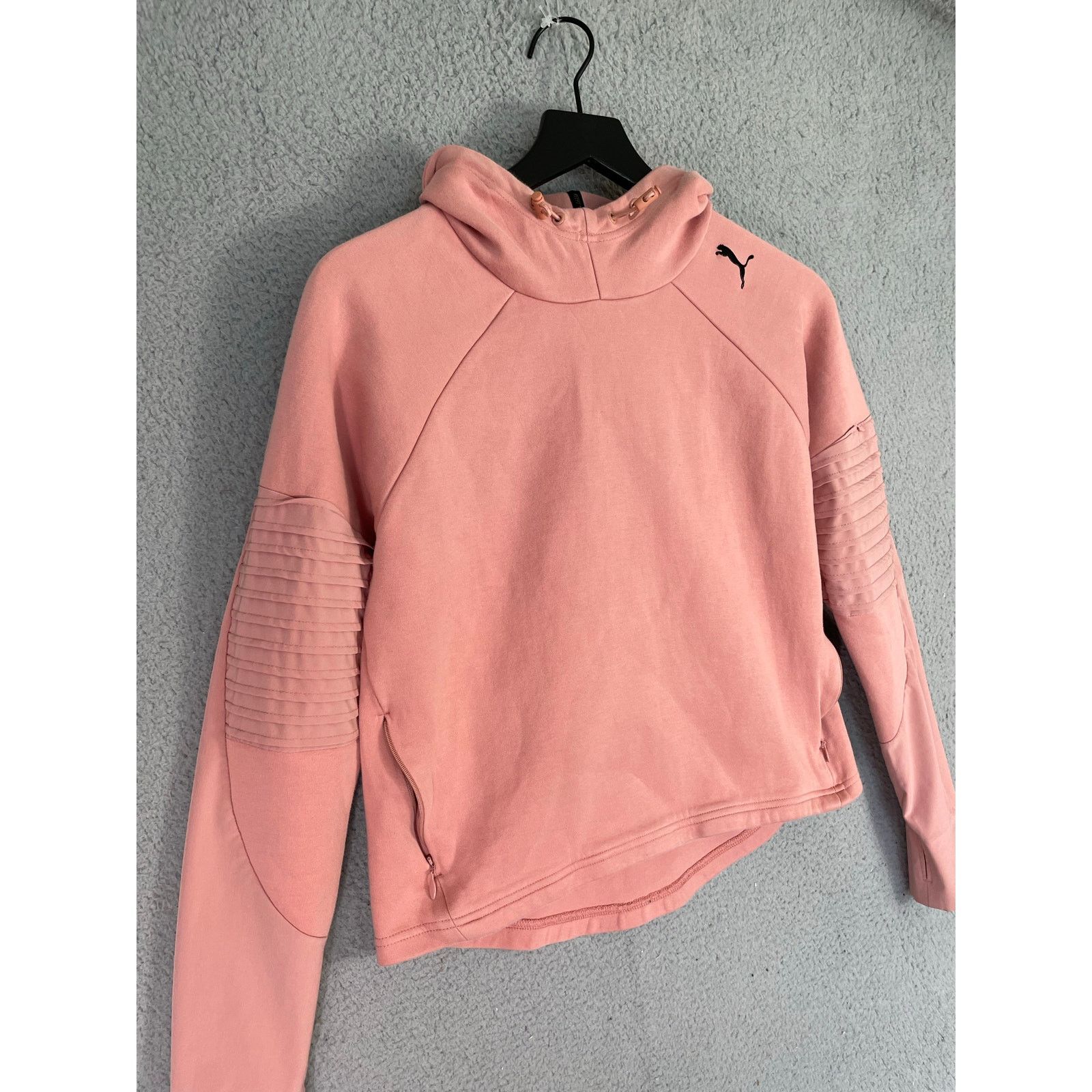 Puma Puma Women's Pink Moto Sleeve Pullover Hoodie Small S/P Size S / US 4 / IT 40 - 8 Thumbnail