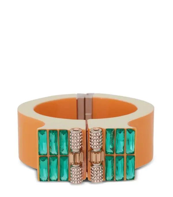 Balmain o1s1wg111225 Size:OS/Rhinestone Cuff Bracelet in Multicolor Size ONE SIZE - 1 Thumbnail