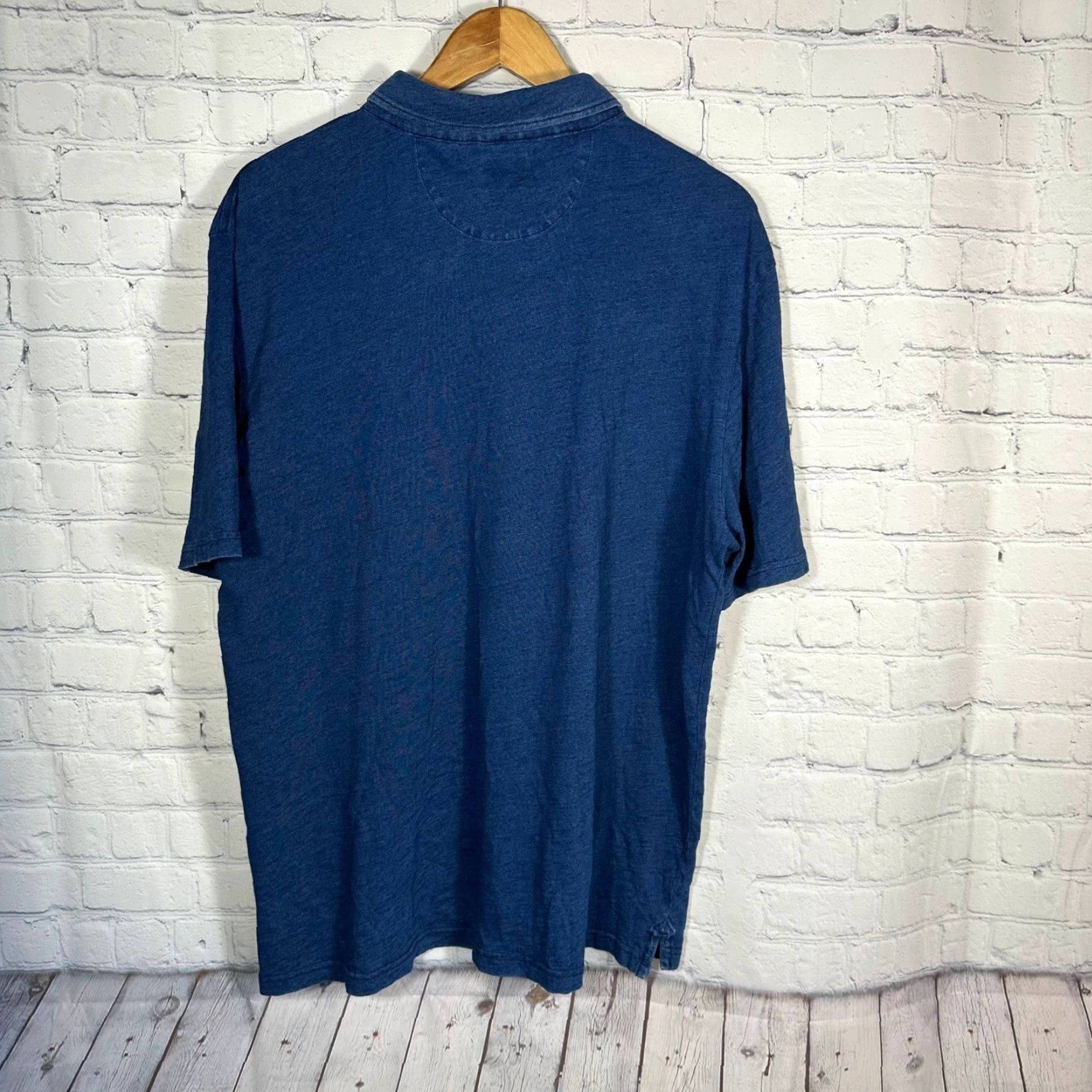 Faherty Faherty Indigo Polo Shirt XL Men Short Sleeve 100% Cotton Breathable Pocket Blue Jersey Collared Logo Vintage: No Size US XL / EU 56 / 4 - 7 Thumbnail