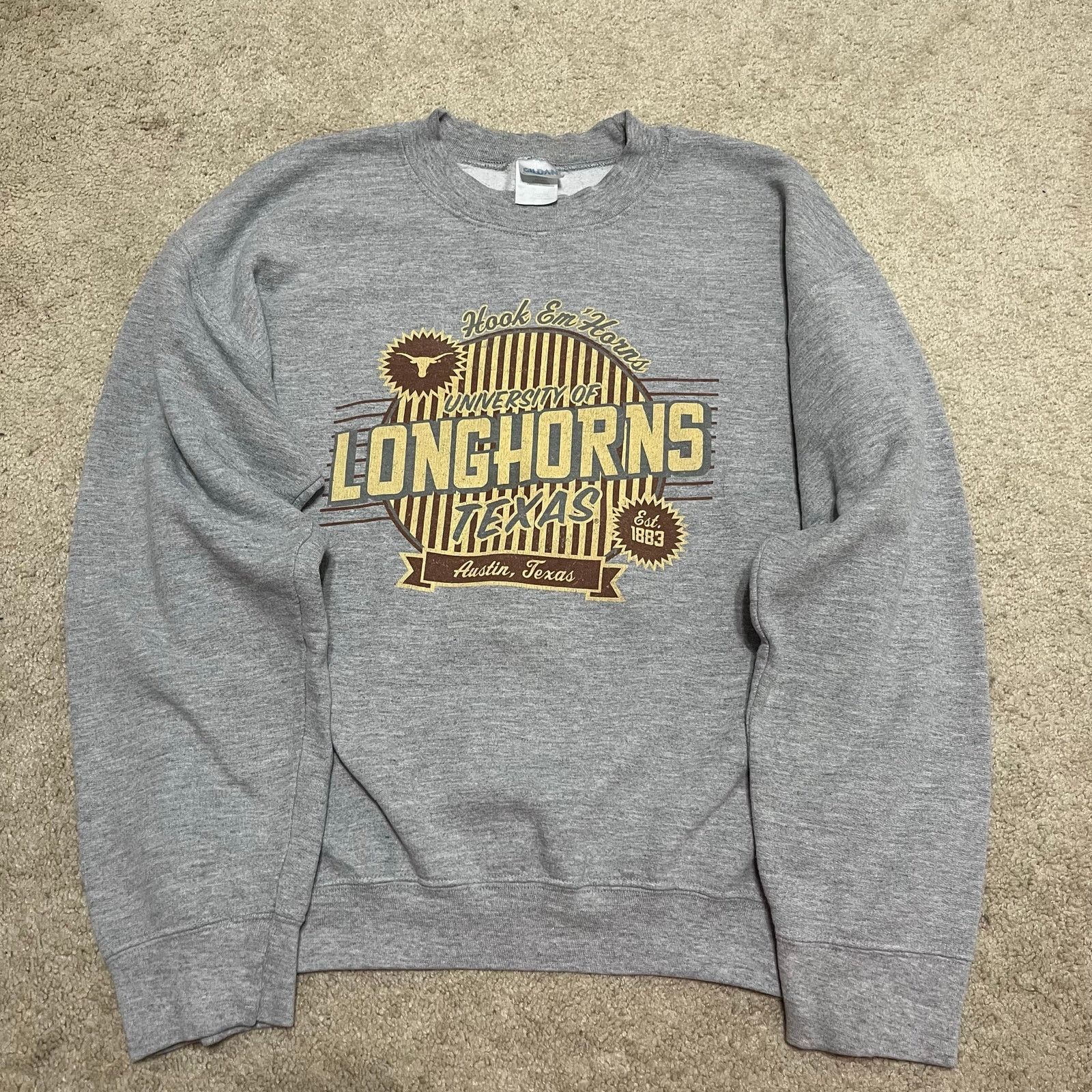 Gildan Texas Longhorns NCAA College Graphic Grey Crewneck Medium Size US M / EU 48-50 / 2 - 1 Thumbnail
