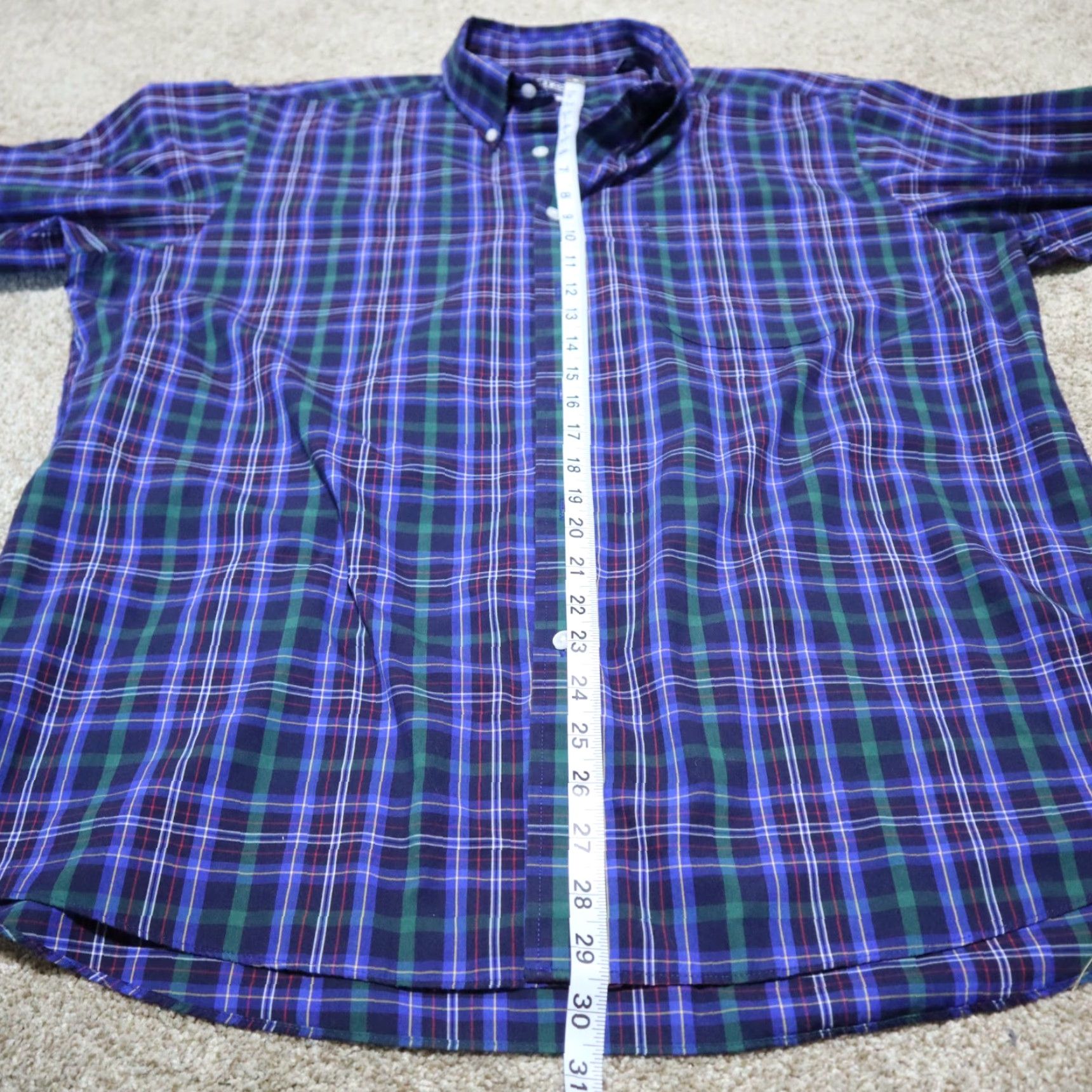 Izod IZOD Shirt Blue Plaid Long Sleeve Button-Up Adult Regular Sized 17.5 32/32 Multicolor Plaid 90s Colorful Mens Size US XL / EU 56 / 4 - 5 Thumbnail