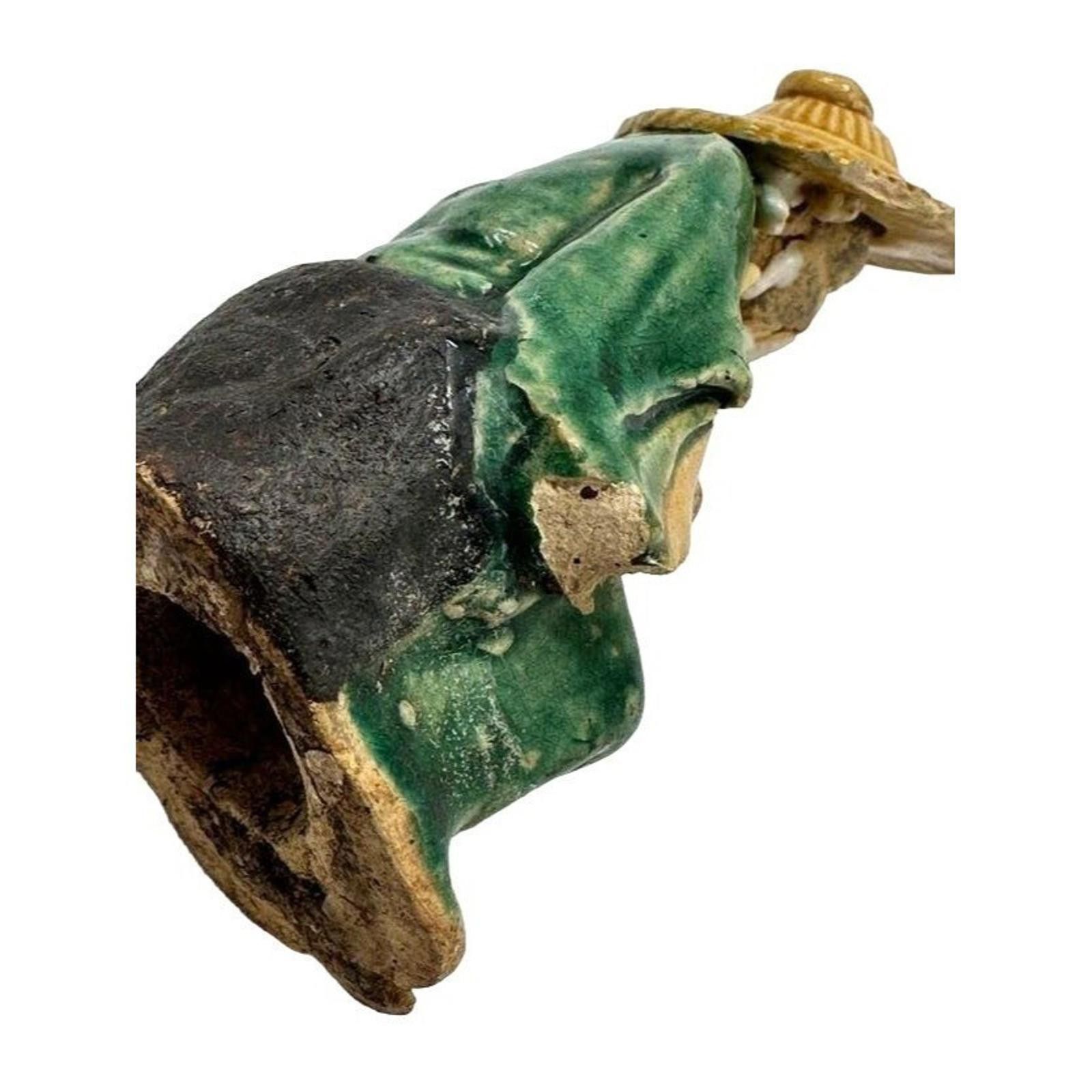 Designer Vintage Mud Man/Men Seated Green Yellow Figurine 3.5" Size ONE SIZE - 7 Thumbnail