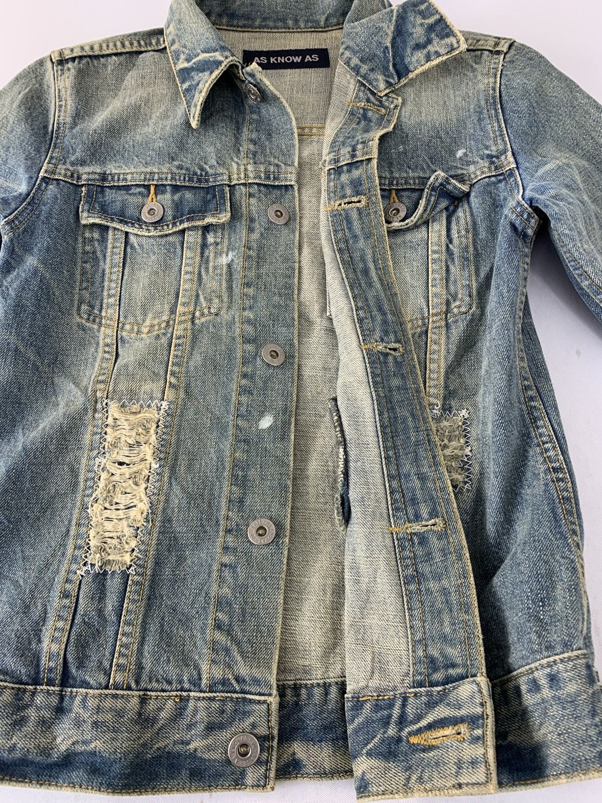 Other As Know As Indigo Distressed Denim Jacket Double Pocket Size XS / US 0-2 / IT 36-38 - 6 Thumbnail