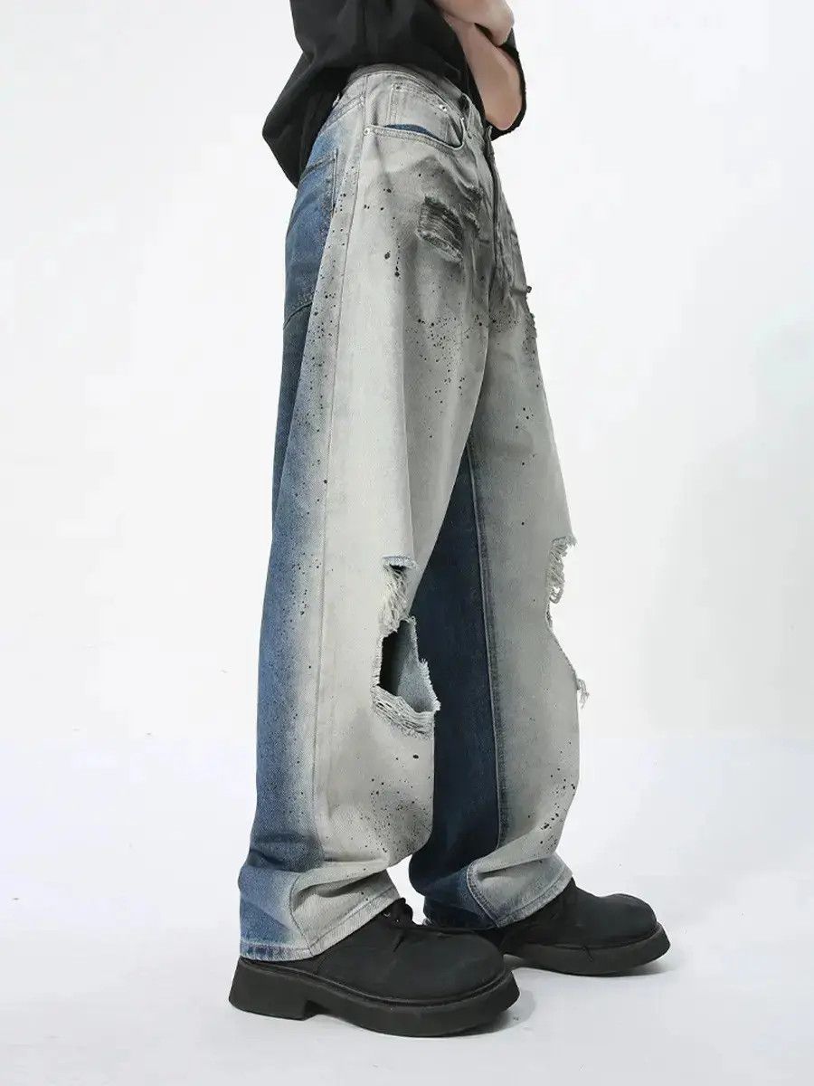 Japanese Brand Retro loose ripped jeans Size US 32 / EU 48 - 3 Thumbnail