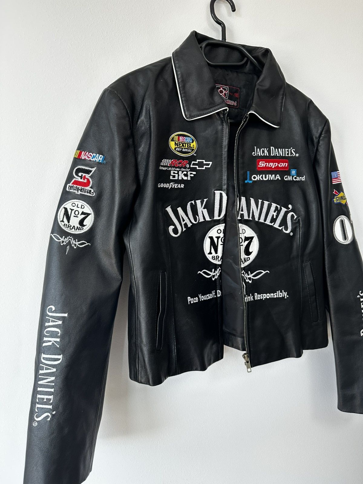 Other Leather Vintage 90s Jack Daniels Racing Jacket Size L / US 10 / IT 46 - 3 Thumbnail
