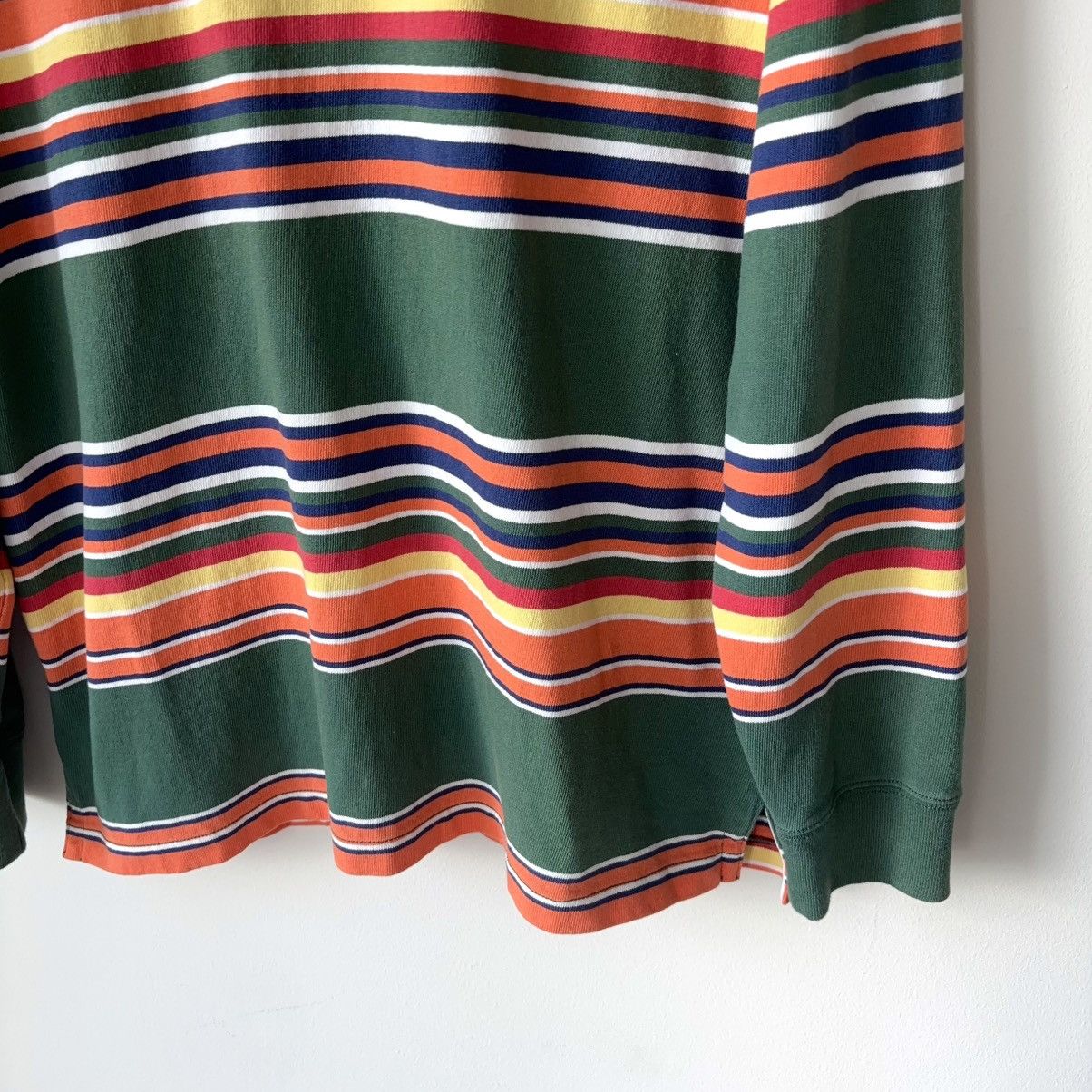 Polo Ralph Lauren Green Multi Stripe The Iconic Rugby Shirt Classic Fit Size US M / EU 48-50 / 2 - 5 Thumbnail
