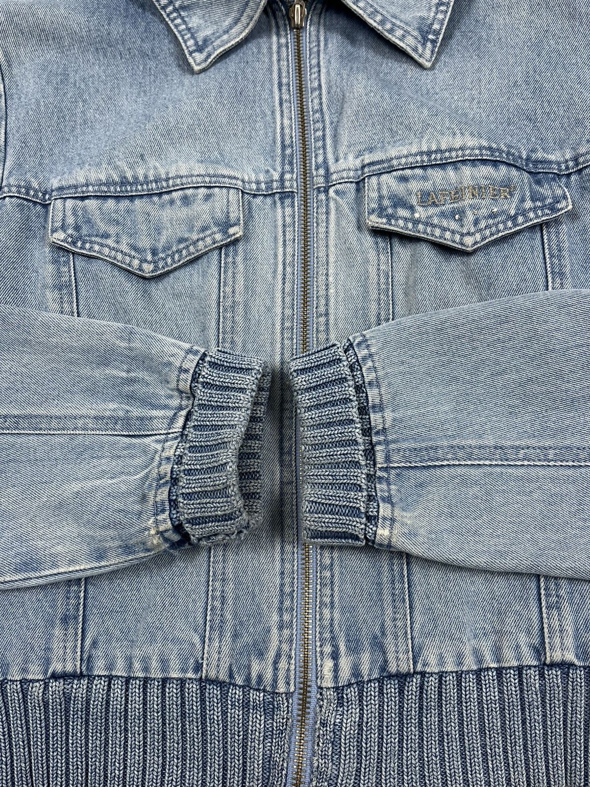 Japanese Brand Denim Knit Zip Up Jacket like Moto old jeans trending faded Size M / US 6-8 / IT 42-44 - 3 Thumbnail