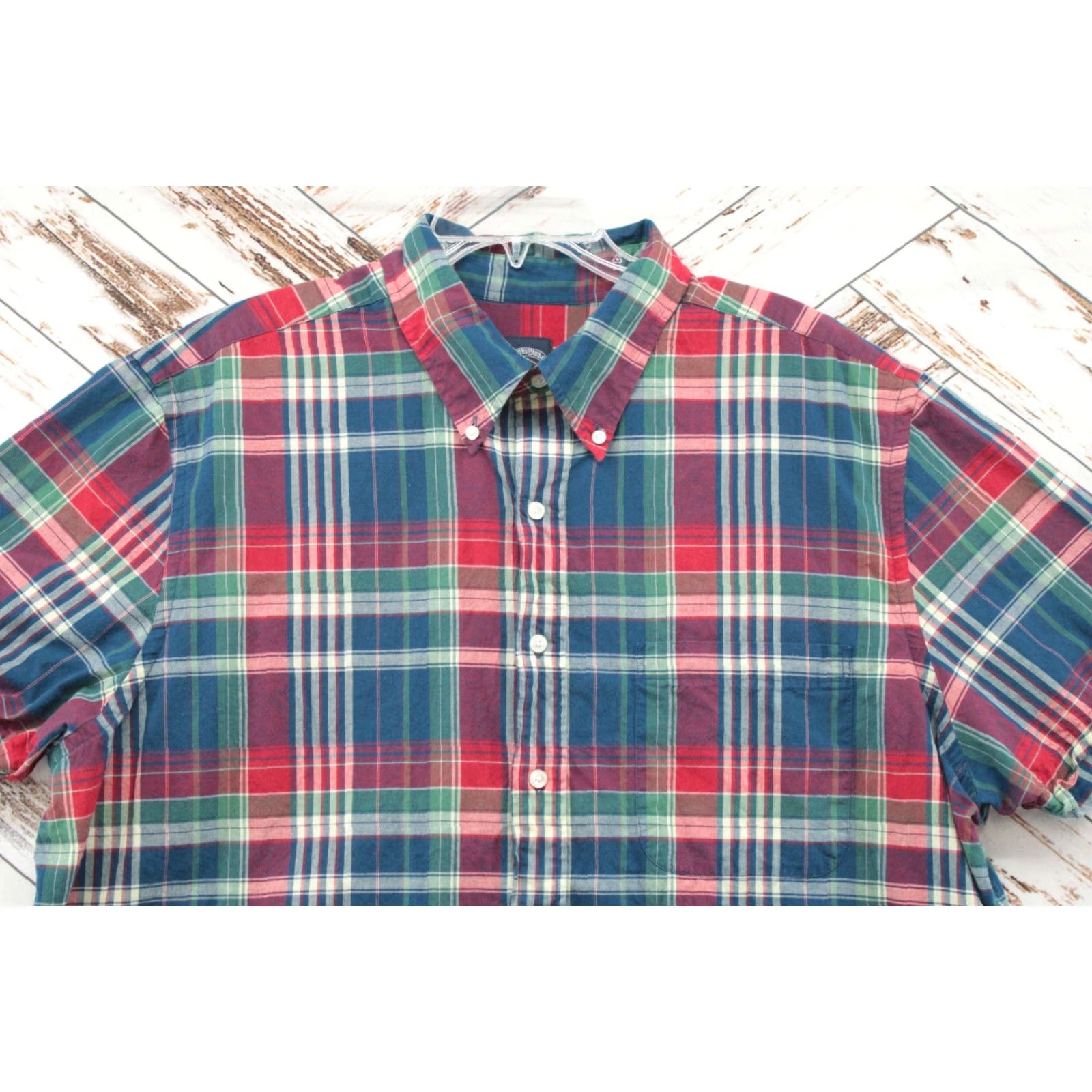Brooks Brothers Brooks Brothers 1818 Shirt Men's 1XL Short Sleeve Plaid Multicolor Button Down Size US XL / EU 56 / 4 - 2 Thumbnail