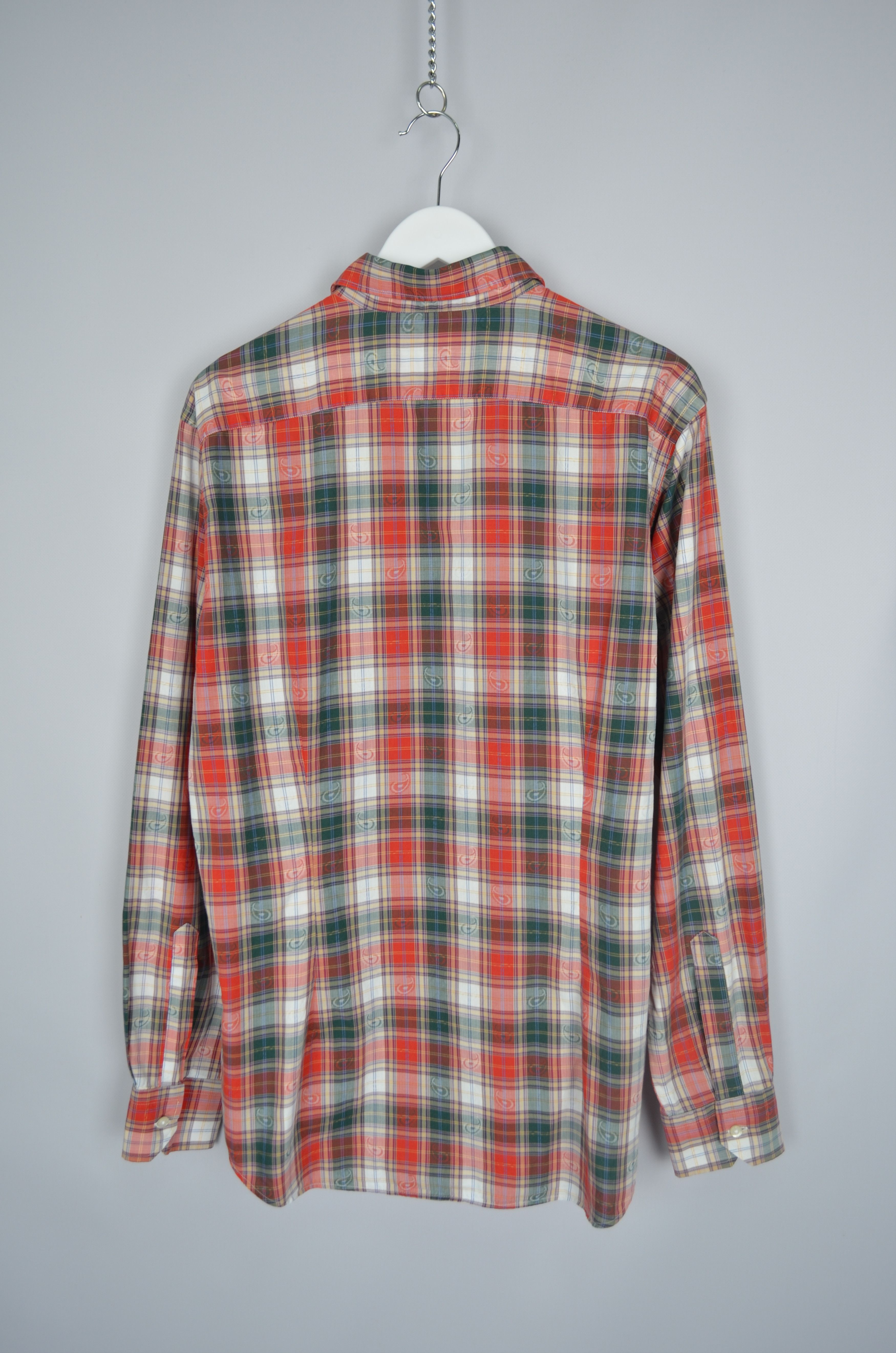 Designer × Etro ETRO Check Green Orange Paisley Cotton Shirt Size 42 M Size US M / EU 48-50 / 2 - 6 Thumbnail