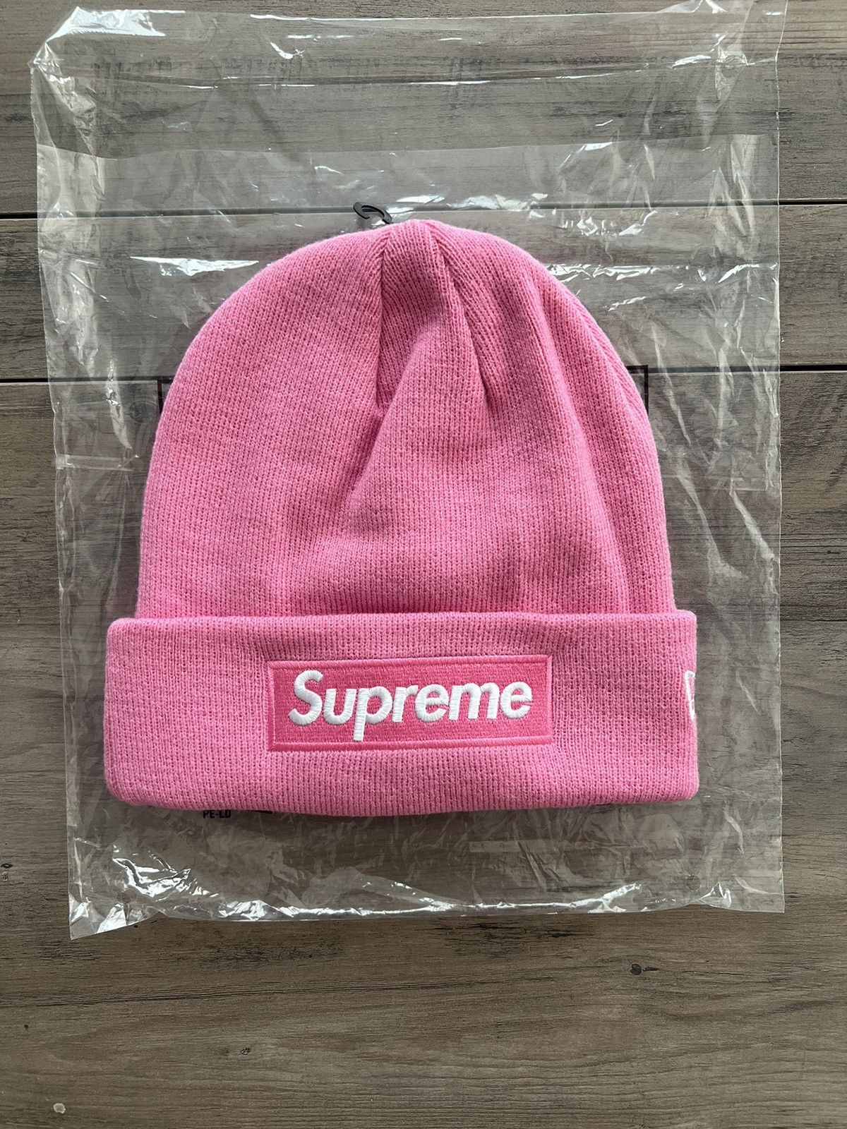 Supreme Pink supreme box logo beanie | Grailed