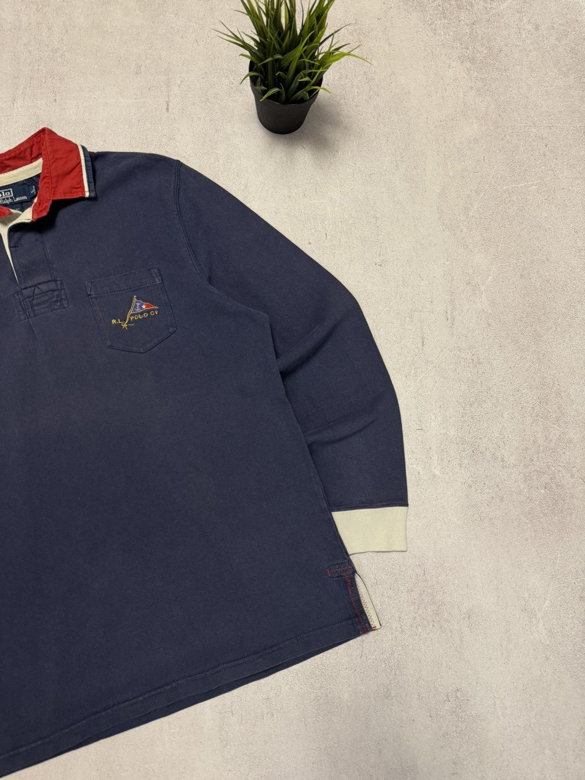 Polo Ralph Lauren × Vintage Vintage Polo Ralph Lauren Rugby Big Logo Baggy Sweatshirt Size US L / EU 52-54 / 3 - 6 Thumbnail