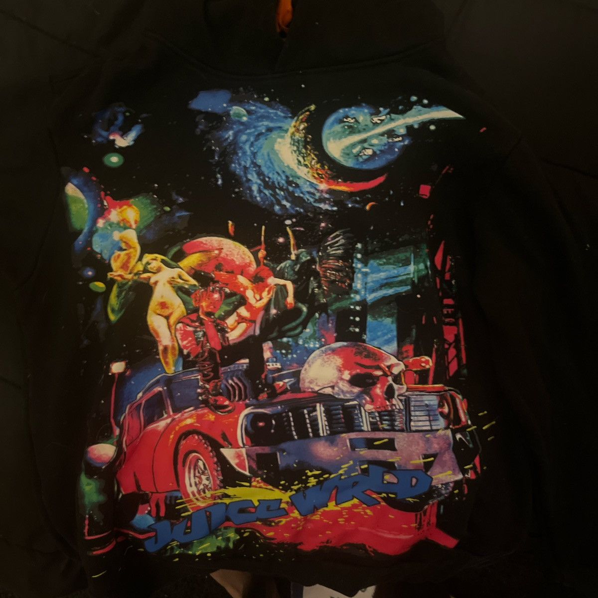 image of Juice Wrld X Vlone Cosmic Hoodie in Black, Men's (Size Small)