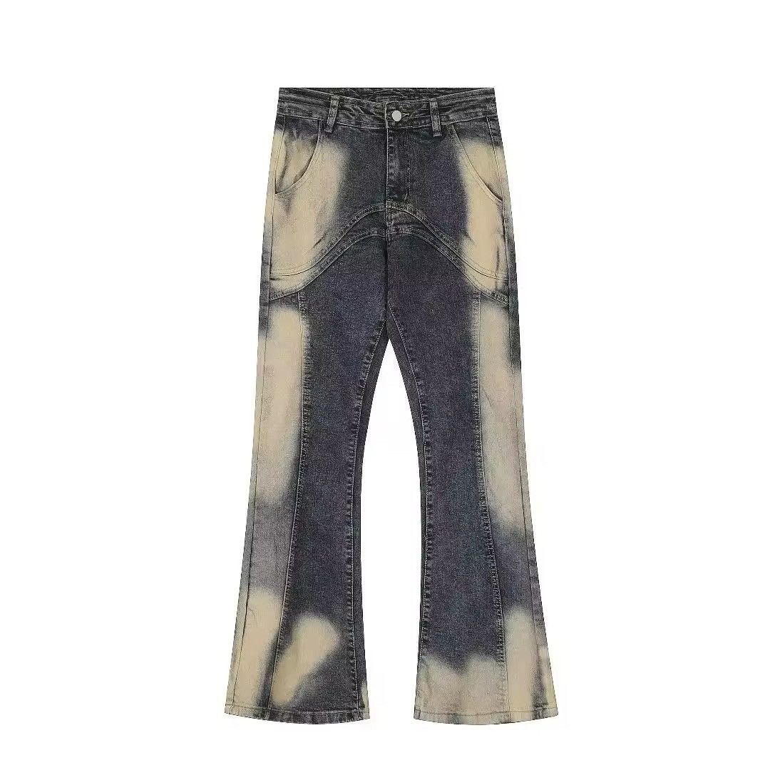 Designer × Vintage Design Streetwear Washed Tie Dye Flared Jeans Pants Size US 36 / EU 52 - 9 Thumbnail