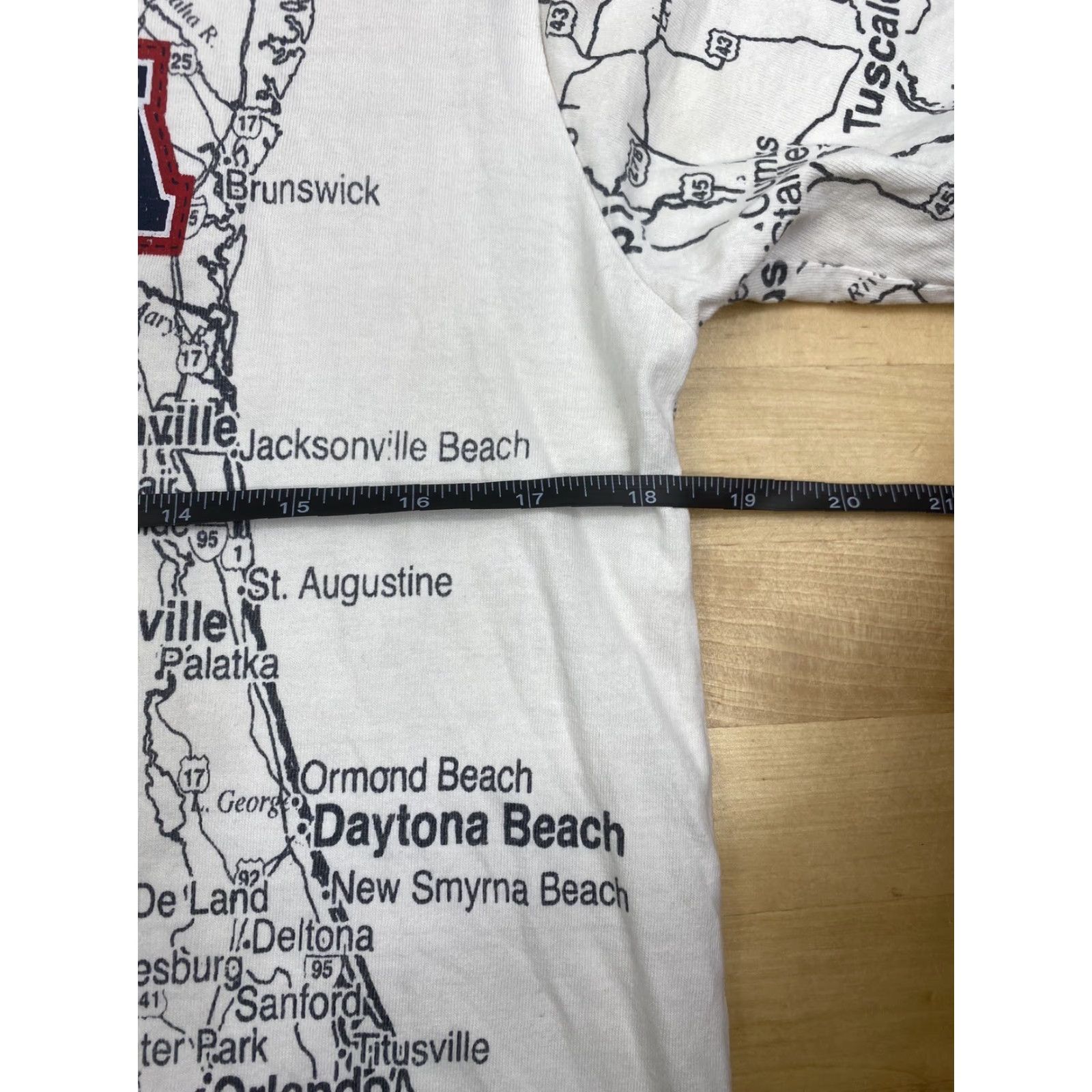 Vintage American Crown Florida Map Print T Shirt Mens M White Casual Travel Size US M / EU 48-50 / 2 - 5 Thumbnail