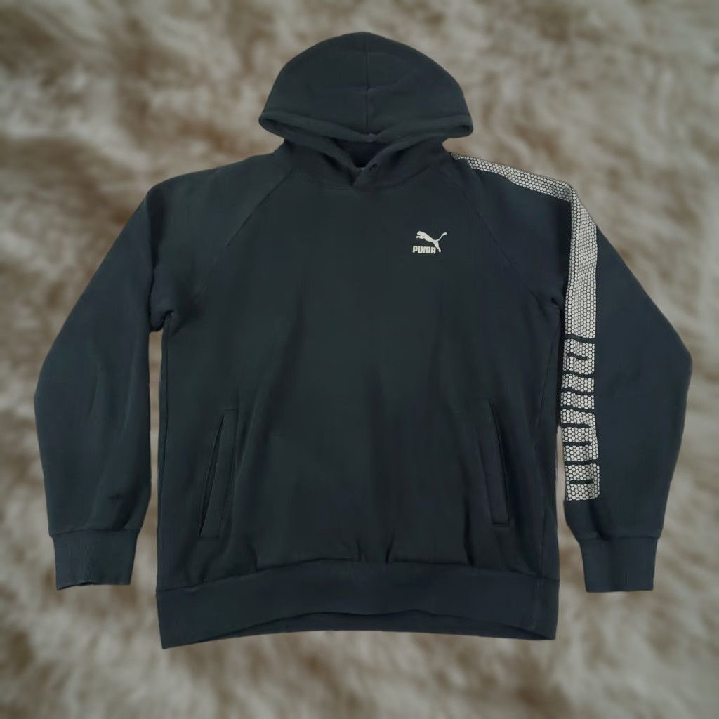 Puma PUMA Hoodie Mens Medium Black Pullover Sweatshirt Logo Fleece Long Sleeve Modern Sports Size US M / EU 48-50 / 2 - 1 Thumbnail