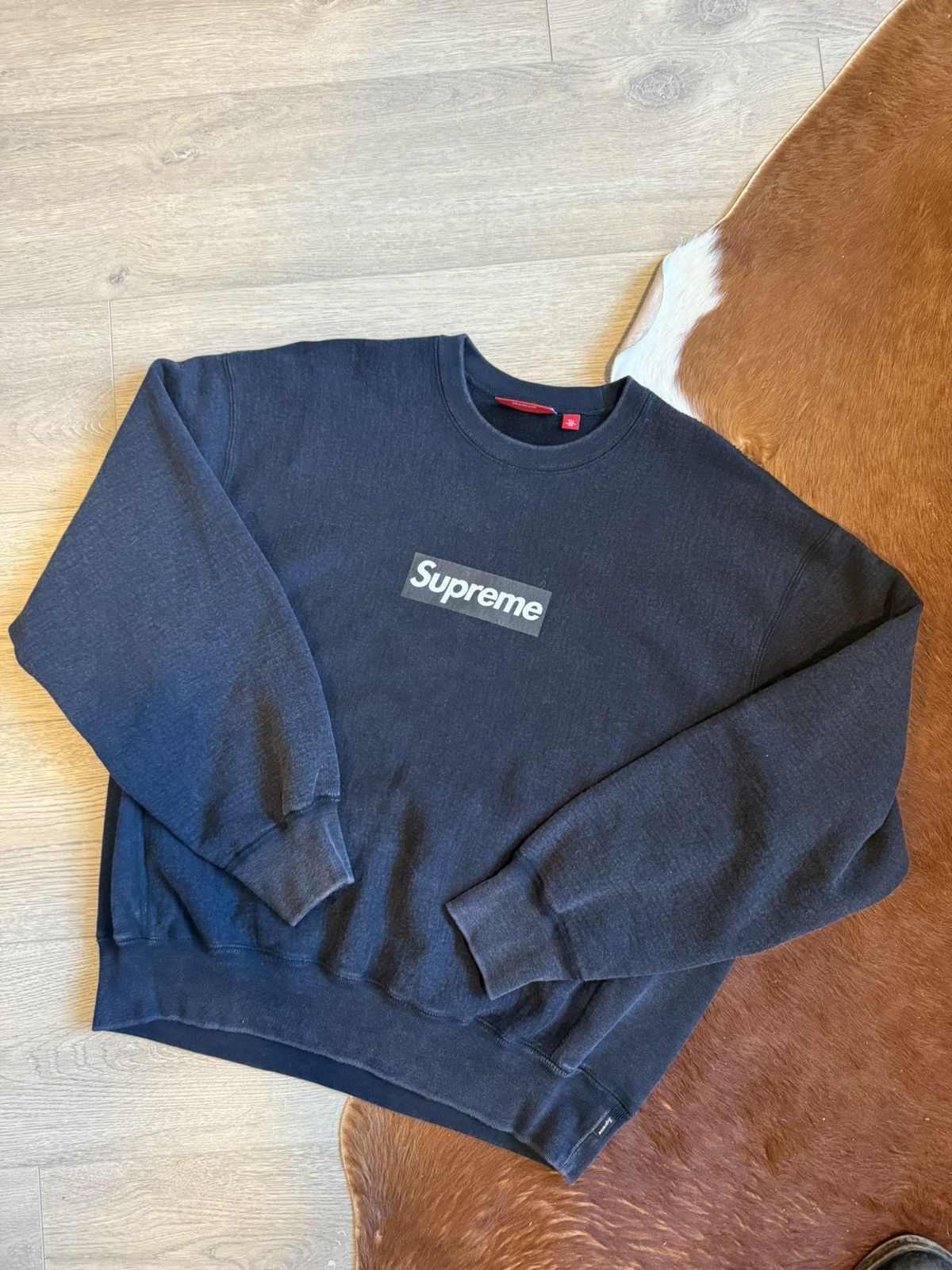 Supreme Supreme Washed Box Logo Crewneck Black Size US M / EU 48-50 / 2 - 1 Thumbnail