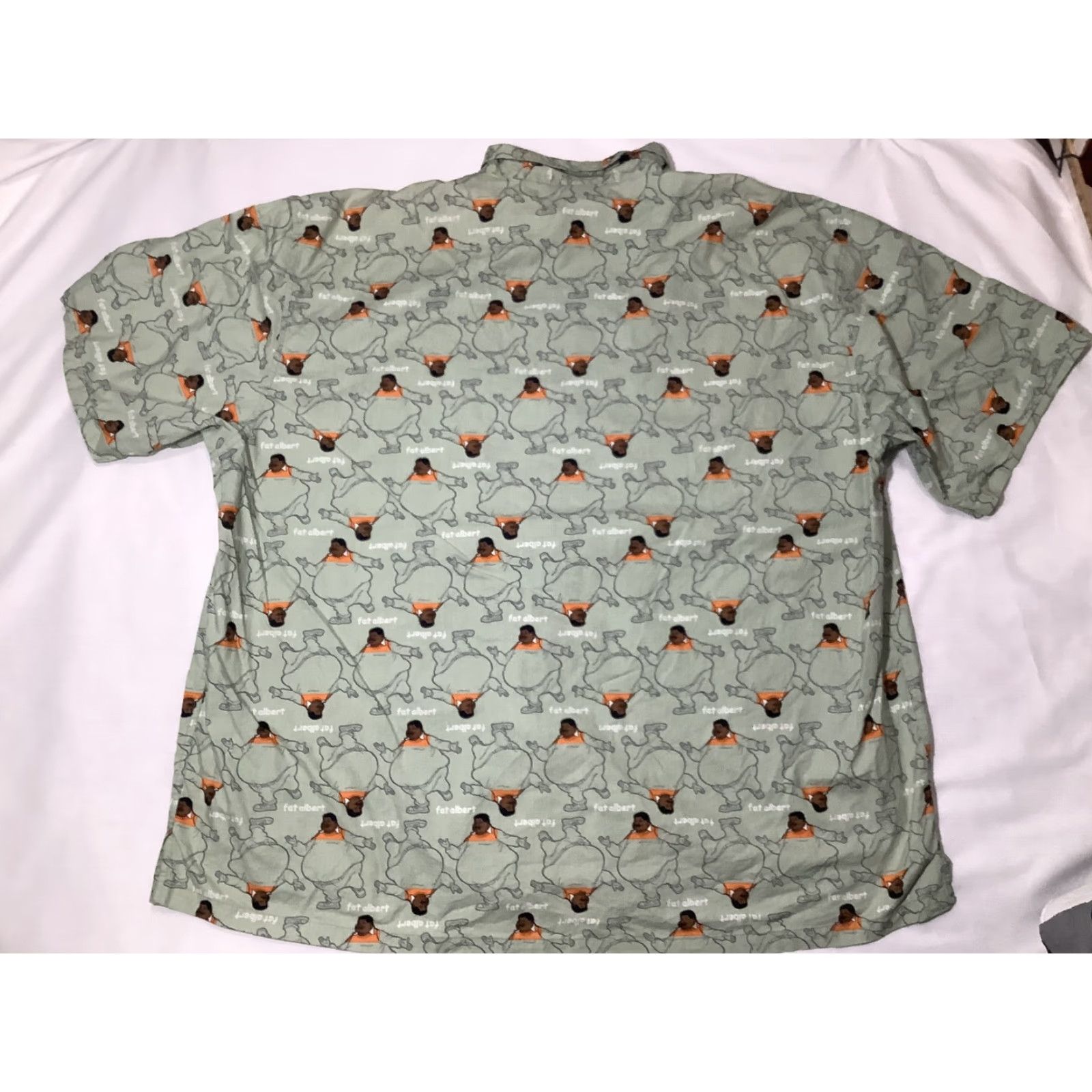 Fubu VINTAGE FUBU Fat Albert Shirt Mens 4XL Graphic Print Button-Up Hip Hop 2000s Green Cotton Collared Shirt Mens Girls/Boys Size US XXL / EU 58 / 5 - 6 Thumbnail