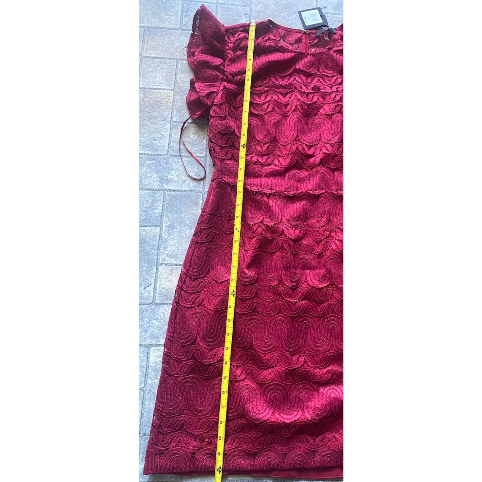 Trina Turk New Trina Turk Dress Red Women's 10 Lace Size L / US 10 / IT 46 - 6 Thumbnail