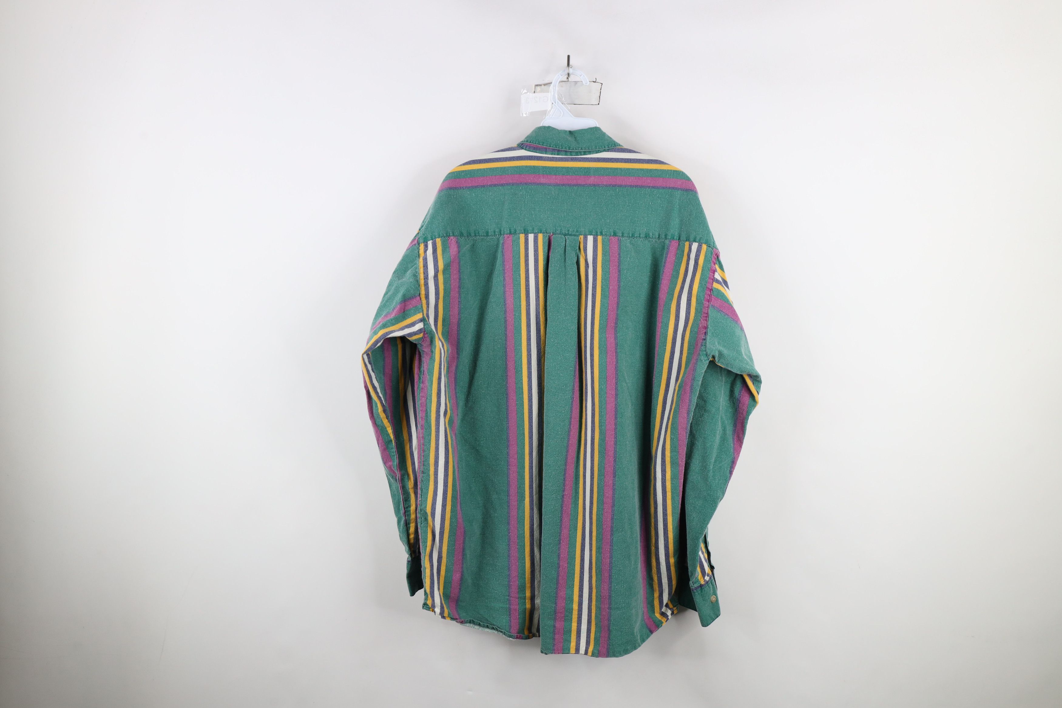 Vintage Vintage 90s Streetwear Rainbow Striped Collared Button Shirt Size US L / EU 52-54 / 3 - 7 Thumbnail
