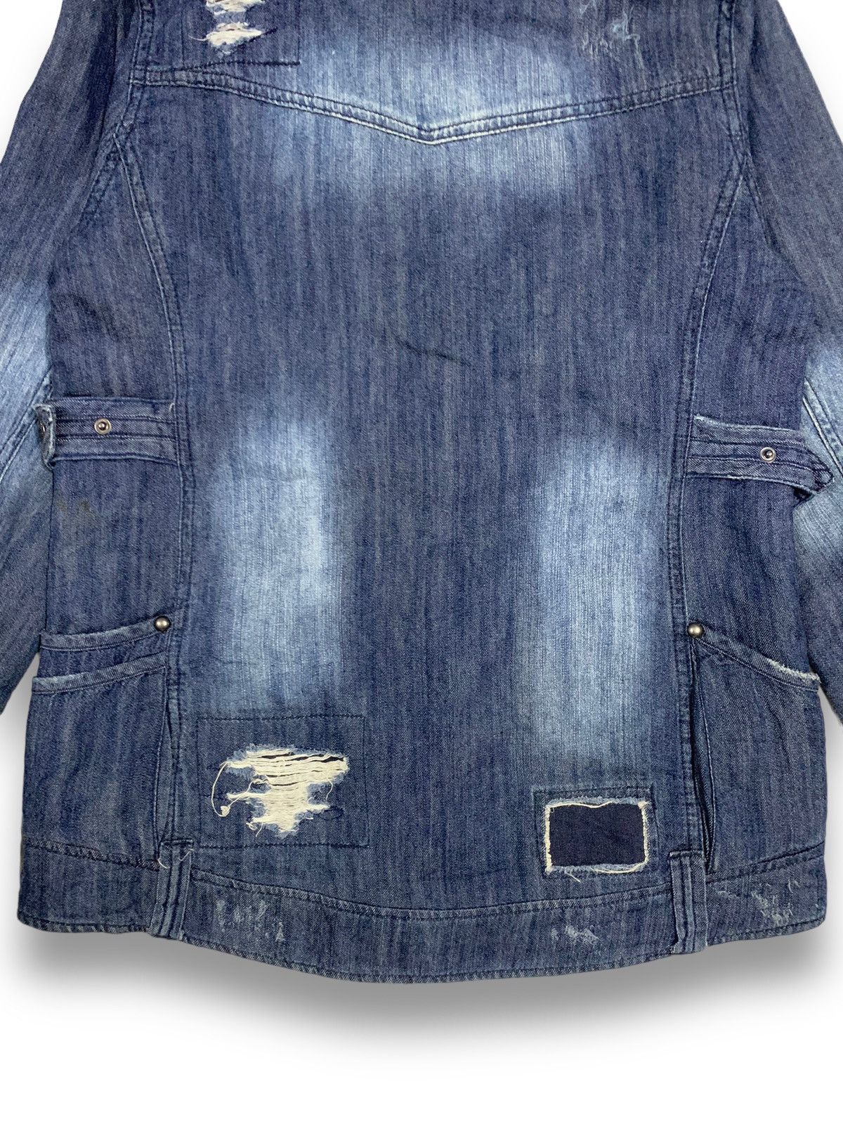 If Six Was Nine Japanese BACKS Faded Buckle Distressed Punk Denim Jacket Size US S / EU 44-46 / 1 - 19 Thumbnail
