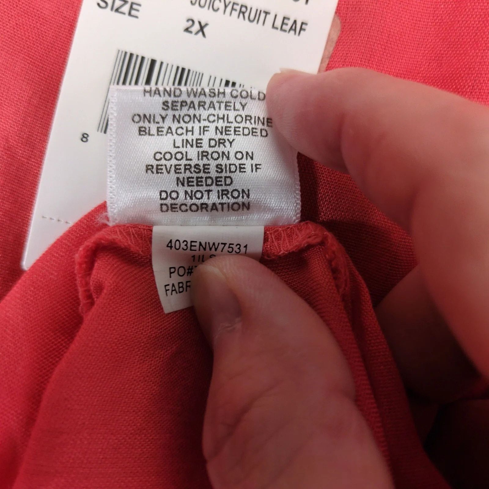 Other NWT One World Coral Peasant Blouse Top Women's Plus Size 2X Size XXL / US 16-18 / IT 52-54 - 5 Thumbnail