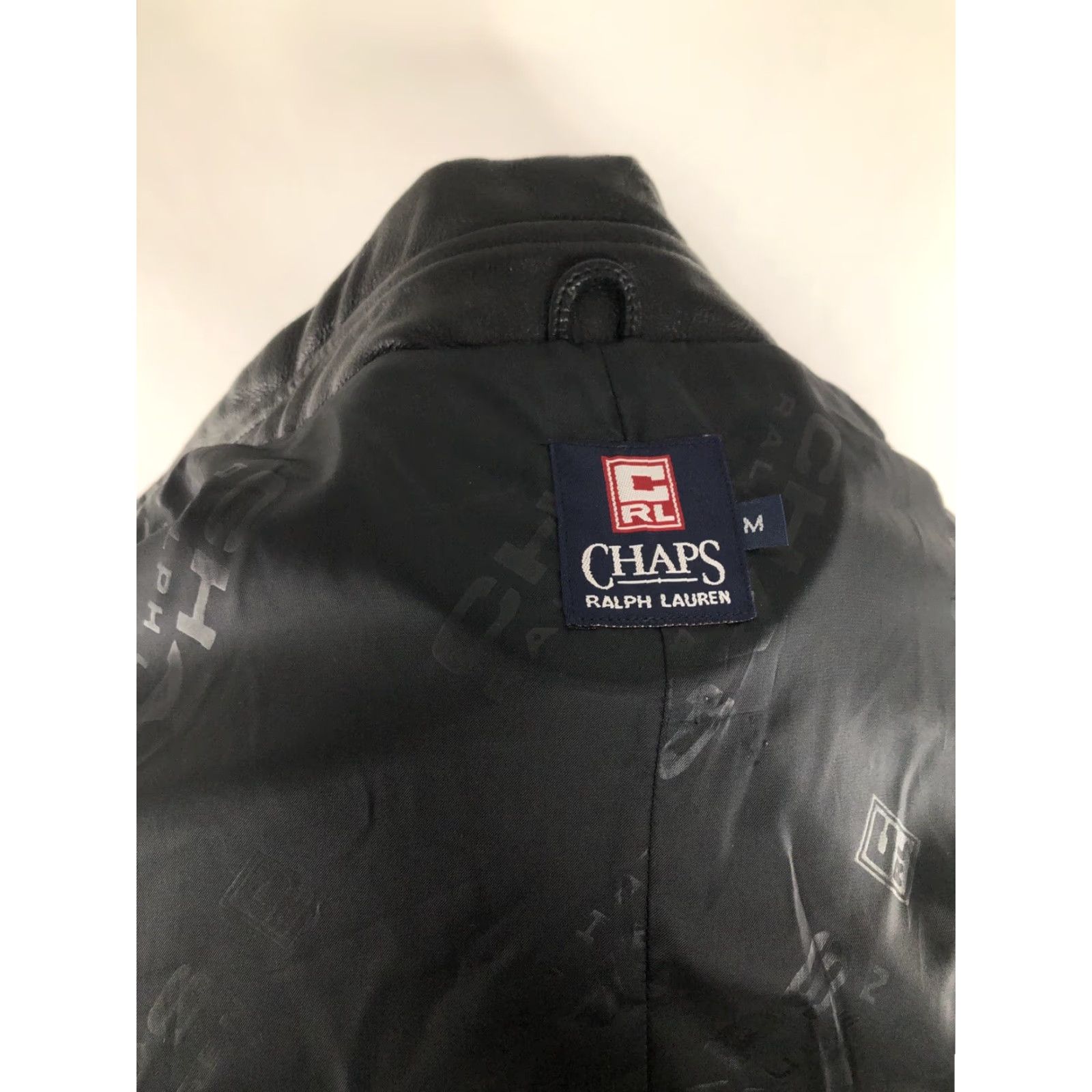 Ralph Lauren RALPH LAUREN CHAPS Leather Heavy Mens M Vintage Embossed Logo Jacket - EXC Black Size M Mens Jacket Size US M / EU 48-50 / 2 - 7 Thumbnail