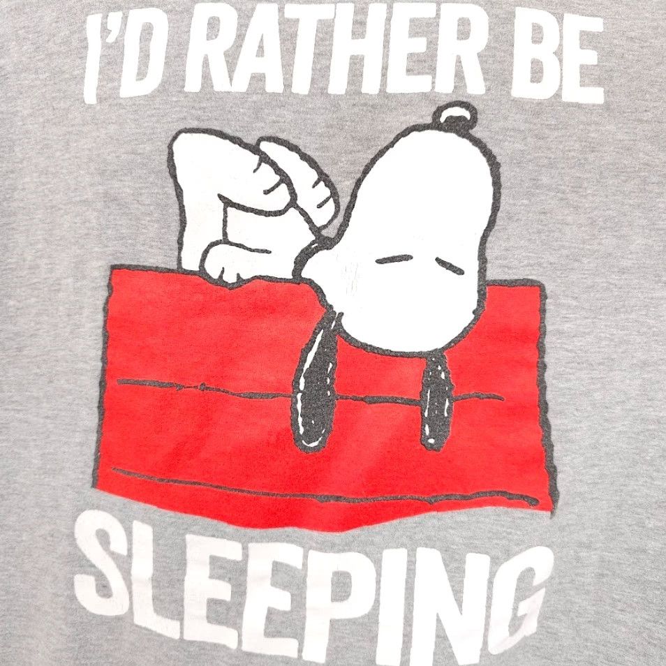 Peanuts Snoopy T Shirt Mens 2XL Gray Peanuts Id Rather Be Sleeping Comic Strip Shirt Mens 2XL Gray Snoopy Peanuts Cartoon Size US XXL / EU 58 / 5 - 3 Thumbnail