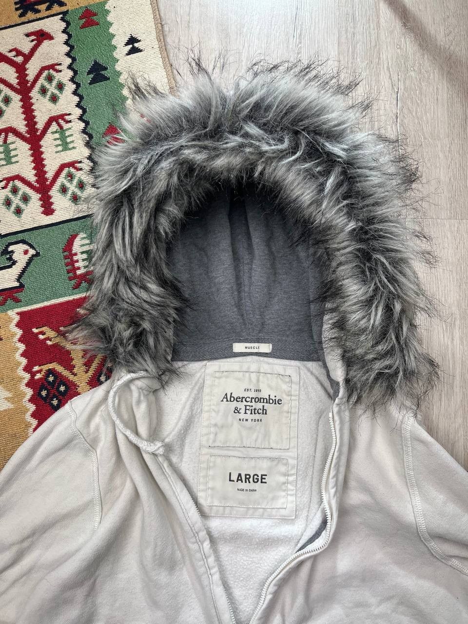 Abercrombie & Fitch × Vintage Vintage Abercrombie Fur Zip Up Y2K Hoodie Size US L / EU 52-54 / 3 - 6 Thumbnail