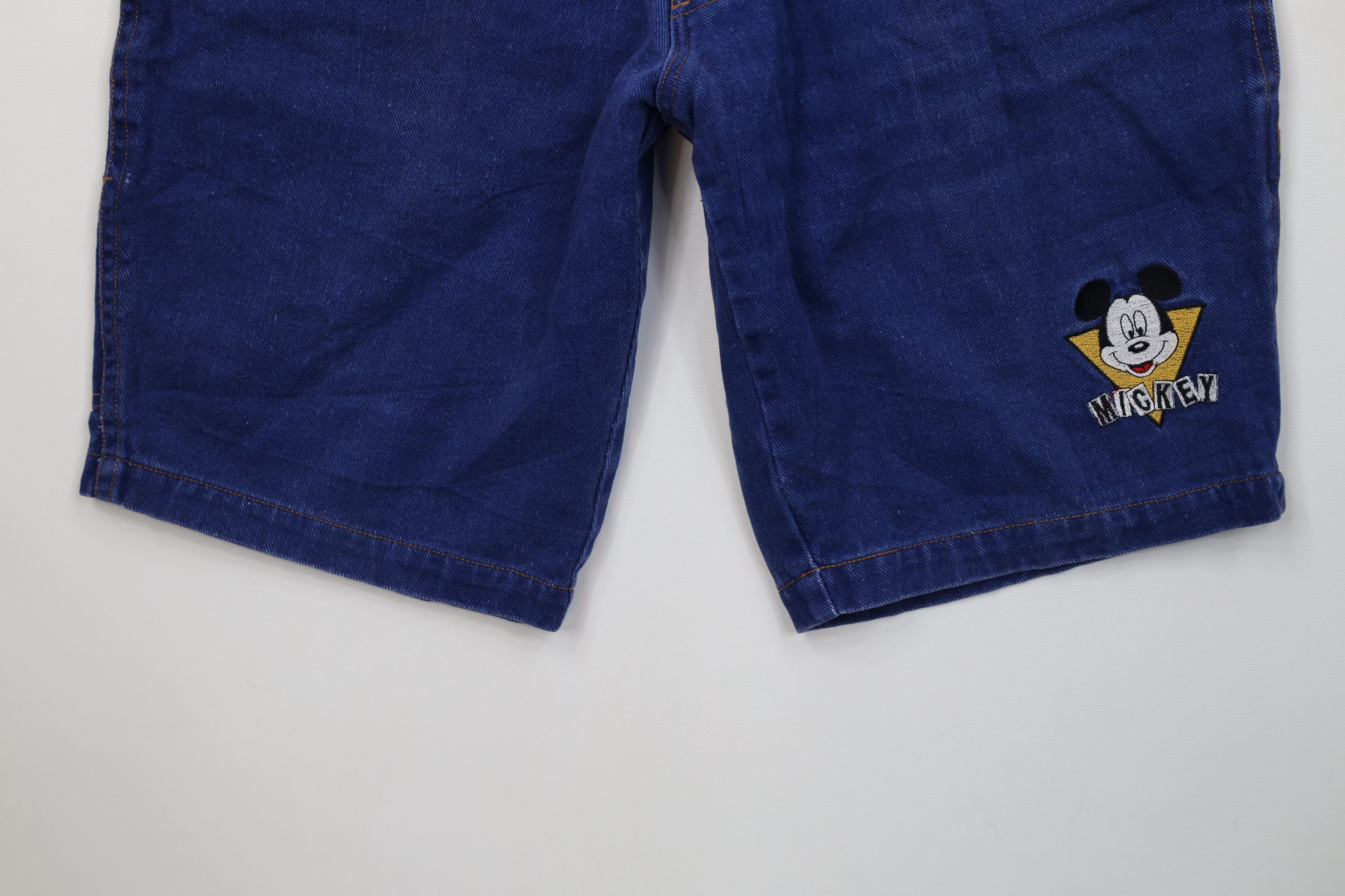 Disney Vintage 90s Disney Spell Out Mickey Mouse Denim Jean Shorts Size US 30 / EU 46 - 4 Thumbnail