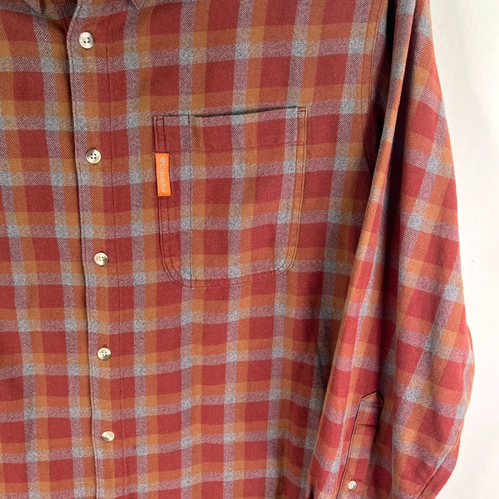 Vintage Columbia Shirt Mens L Orange Plaid Long Sleeve Cotton Button-Up Mens Size US L / EU 52-54 / 3 - 4 Thumbnail
