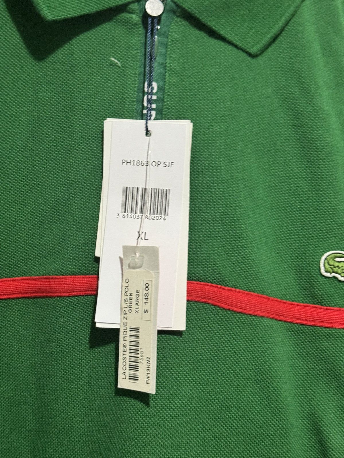 Lacoste × Supreme Supreme LACOSTE Pique Zip/Up Polo XL Green Size US XL / EU 56 / 4 - 4 Thumbnail