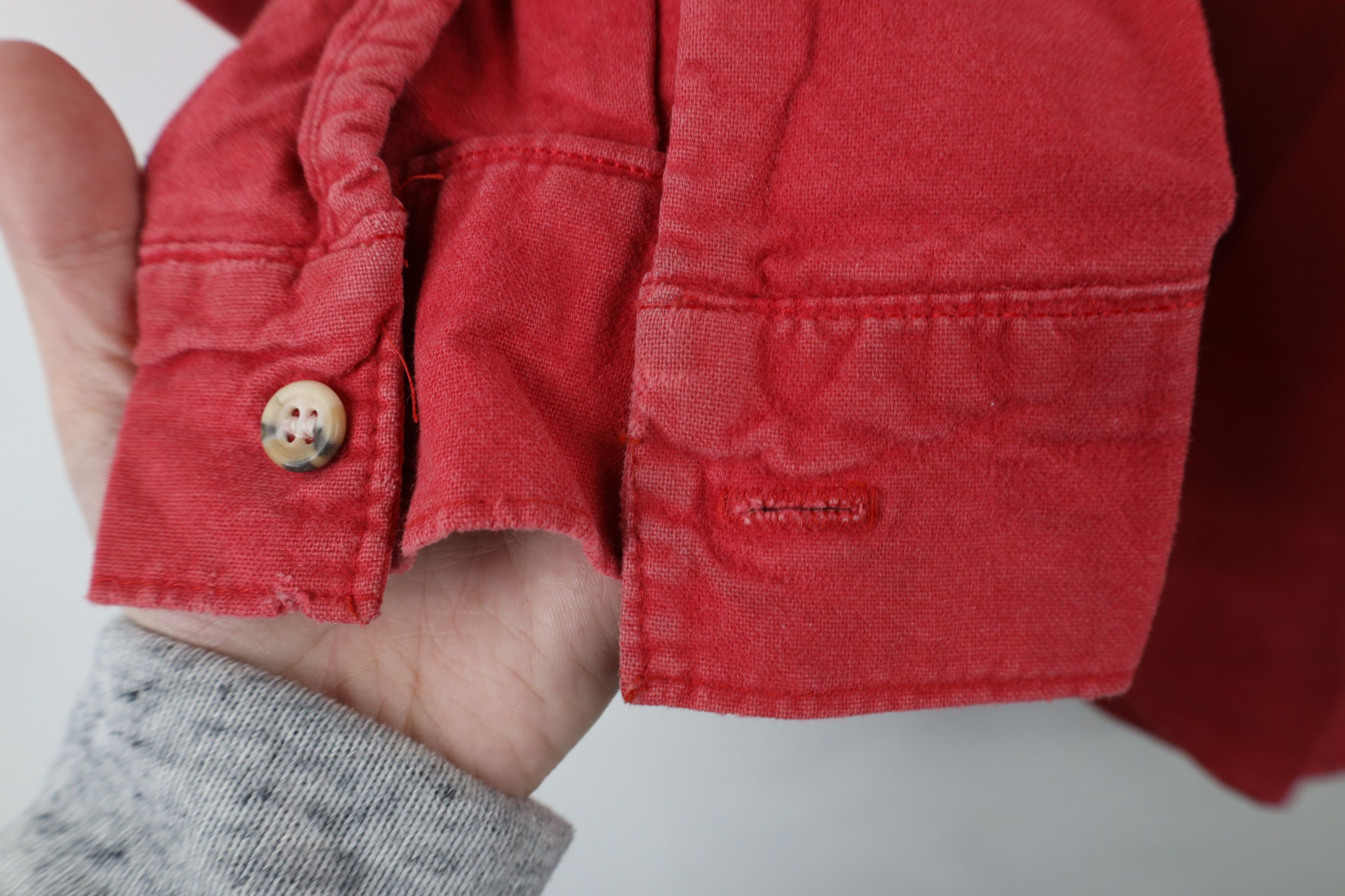 FiveBrother × Vintage Vintage 90s Five Brother Chamois Cloth Button Shirt Red USA Size US L / EU 52-54 / 3 - 5 Thumbnail