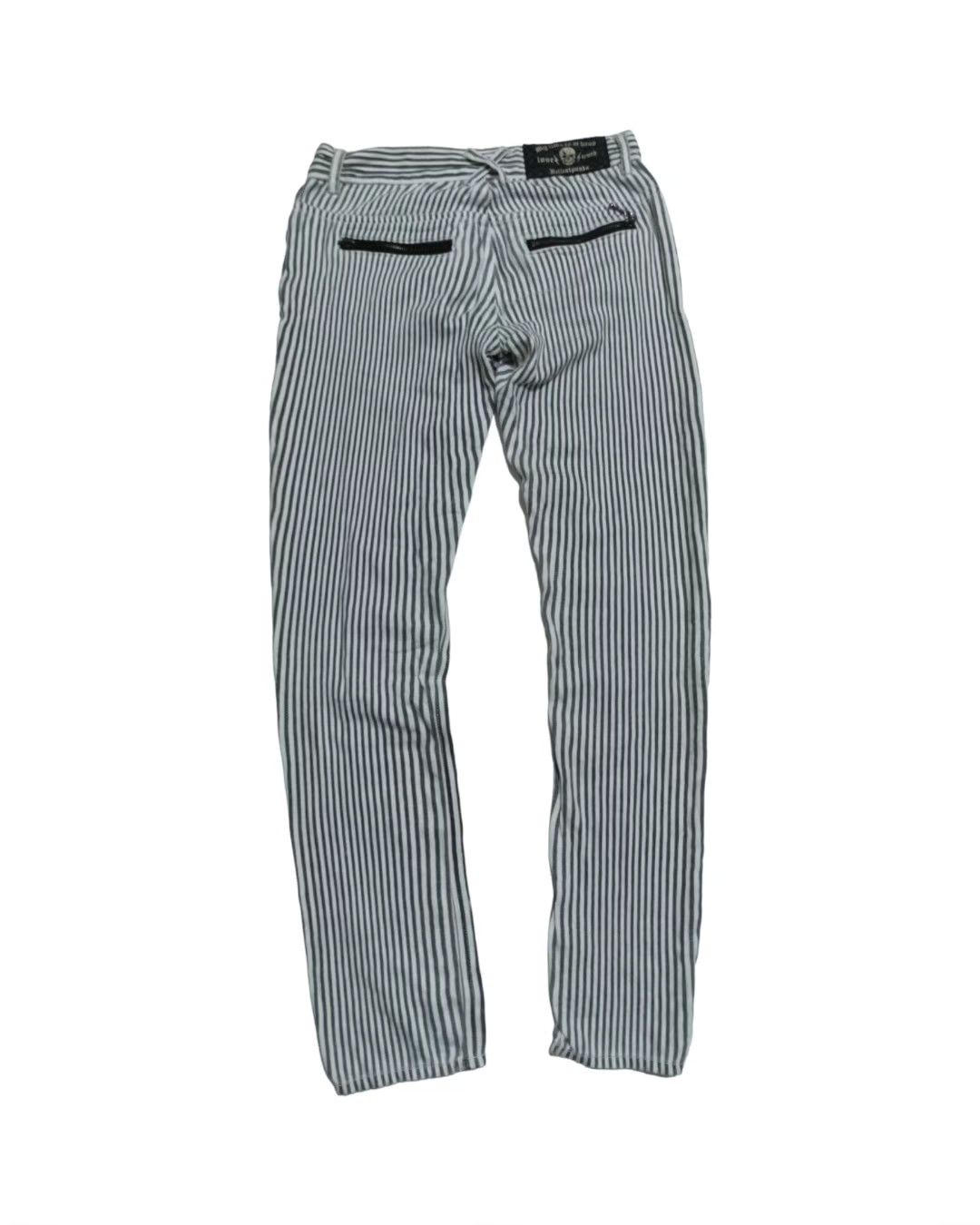 image of If Six Was Nine x Over The Stripes Hell Cat Punk Hickory Stripe Pants in White (Size 30)