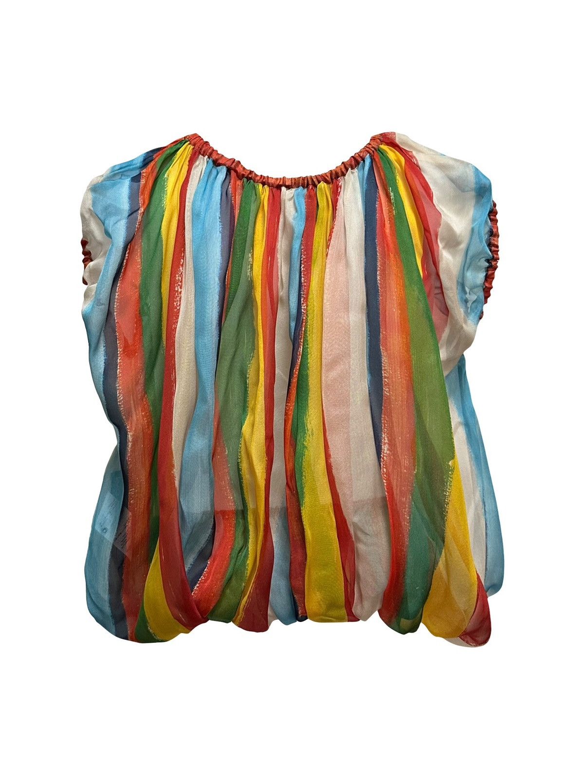 Dolce & Gabbana DOLCE&GABBANA Spring Summer 2002 Striped Sheer Silk Top Size S / US 4 / IT 40 - 2 Thumbnail